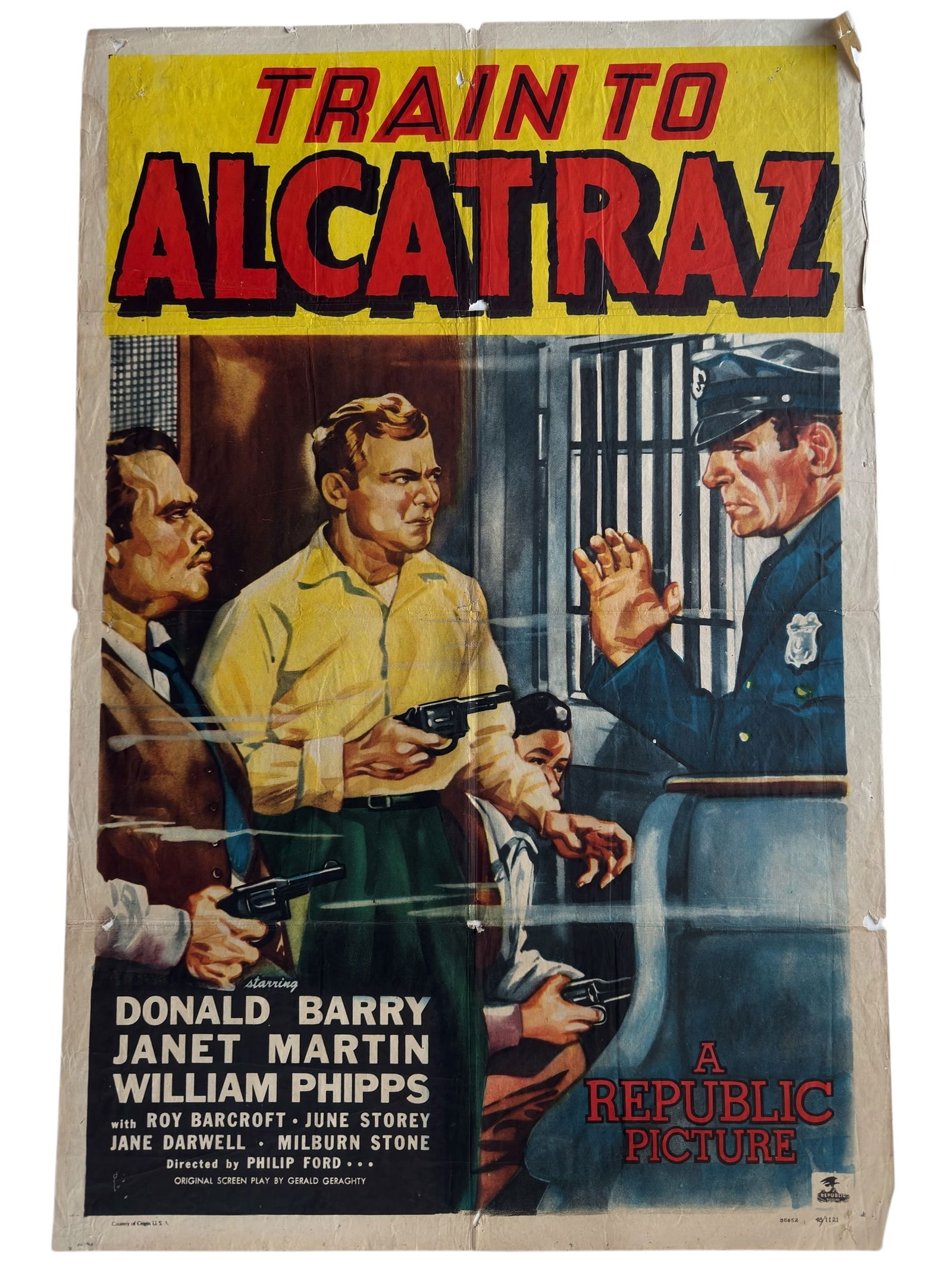 1948 Train To Alcatraz Full Sheet Movie Poster Motorsport Action Crime Drama (1 of 17)