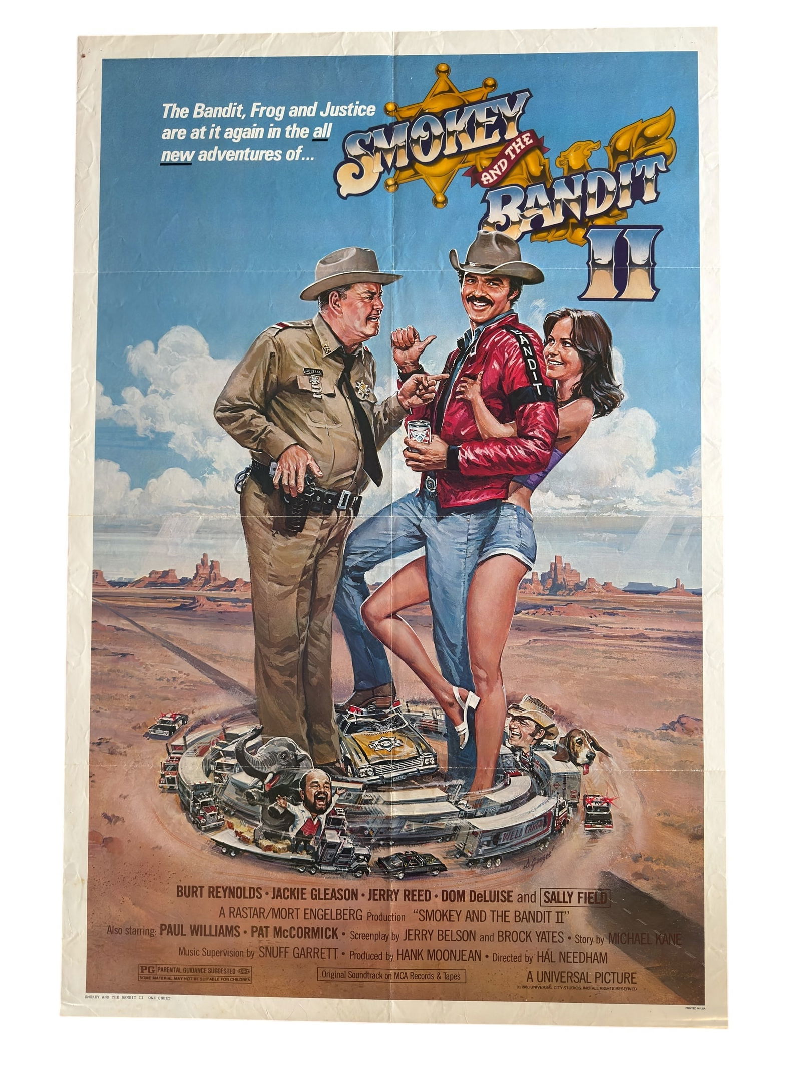 1980 Smokey & The Bandit II Original One Sheet Movie Poster Burt Reynolds (1 of 12)