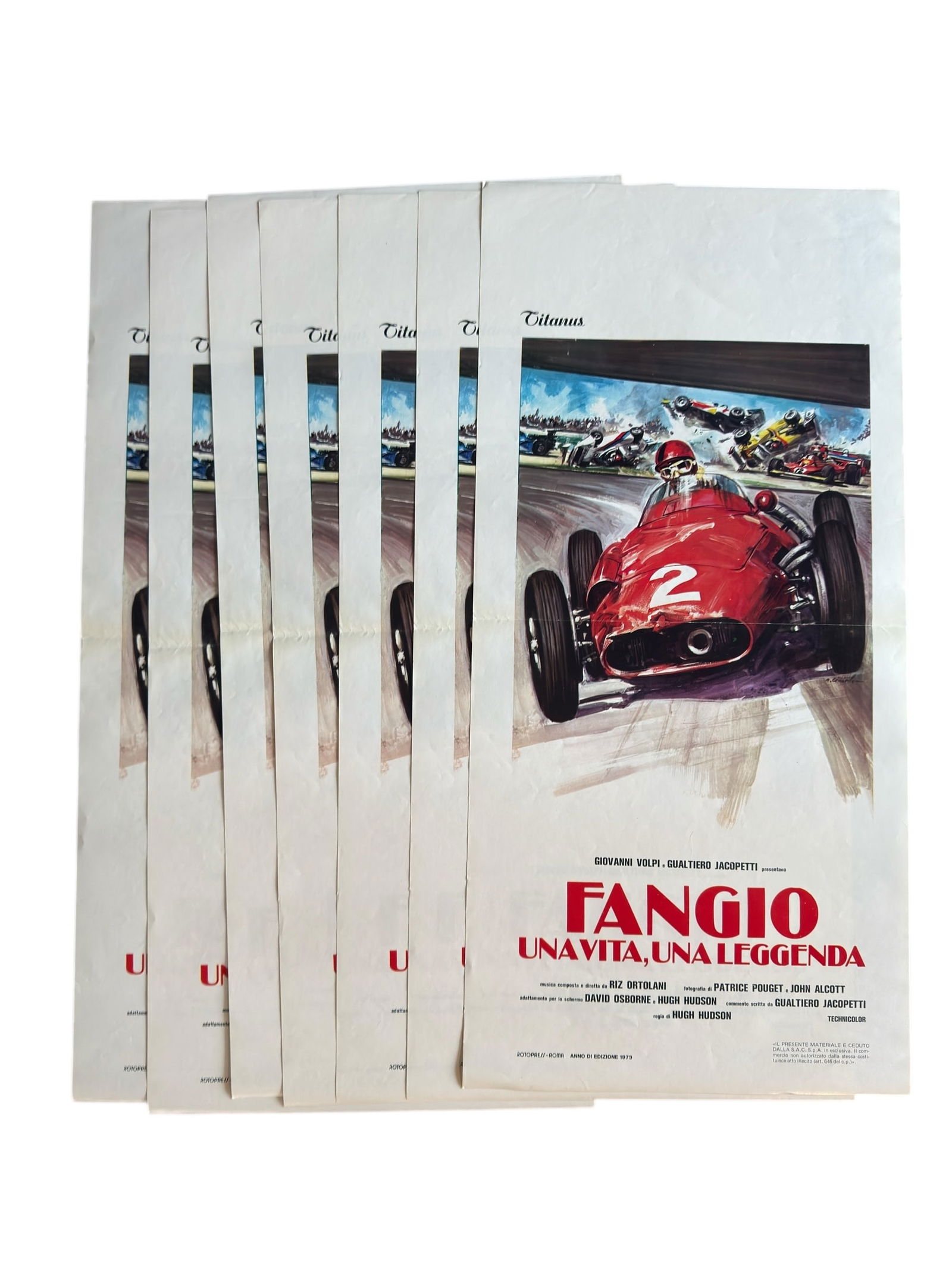Group of Seven 1979 Fangio: Una Vita A 300 All'Ora Original Italian Move Posters Racing Auto Cars (1 of 15)