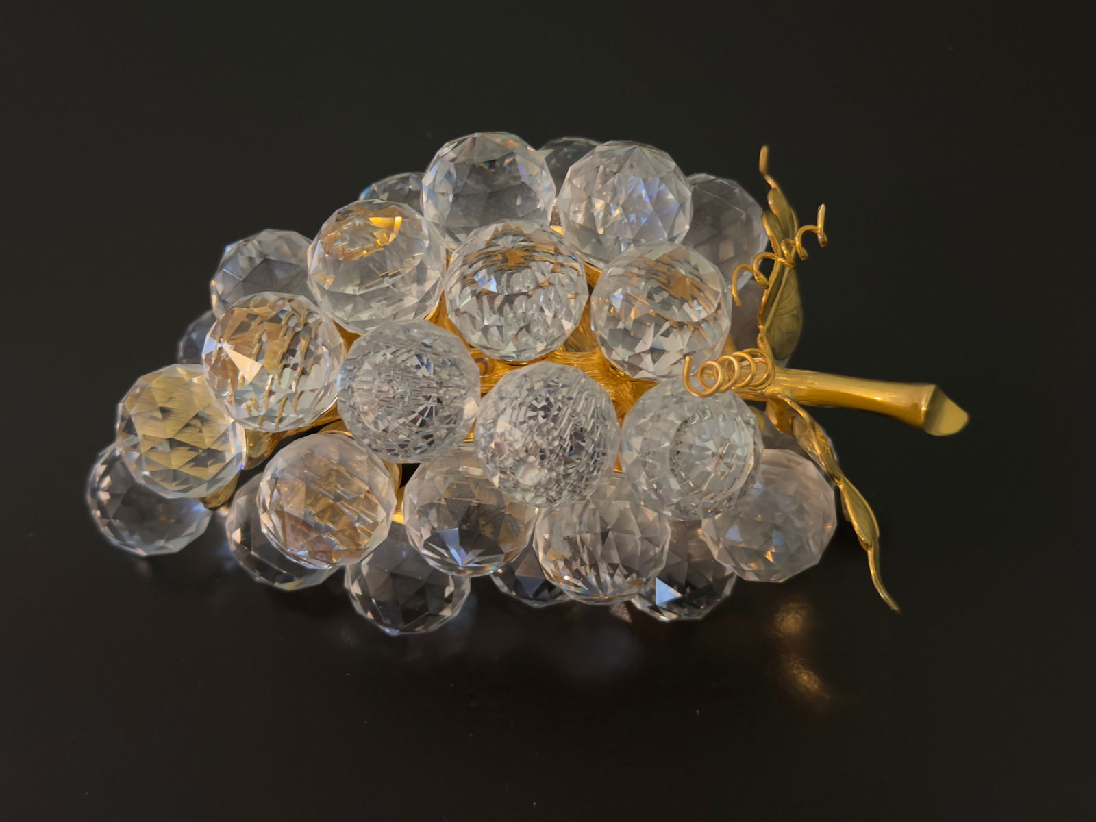Large Swarovski Crystal Grapes Bunch Figural Gold Stem (1 of 5)