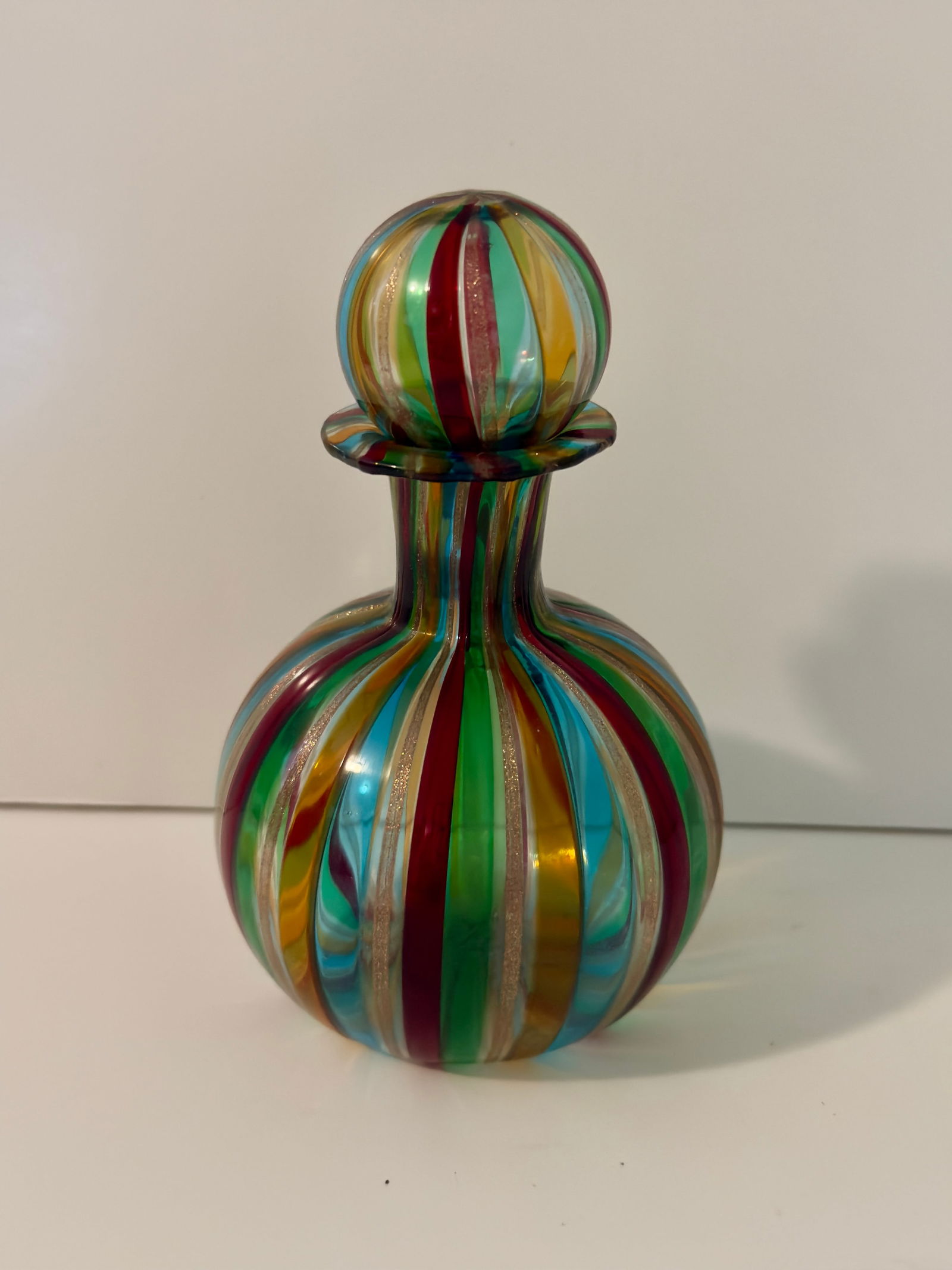 Hand Blown Murano Venetian Glass Perfume Bottle Colorful Aventurine (1 of 8)