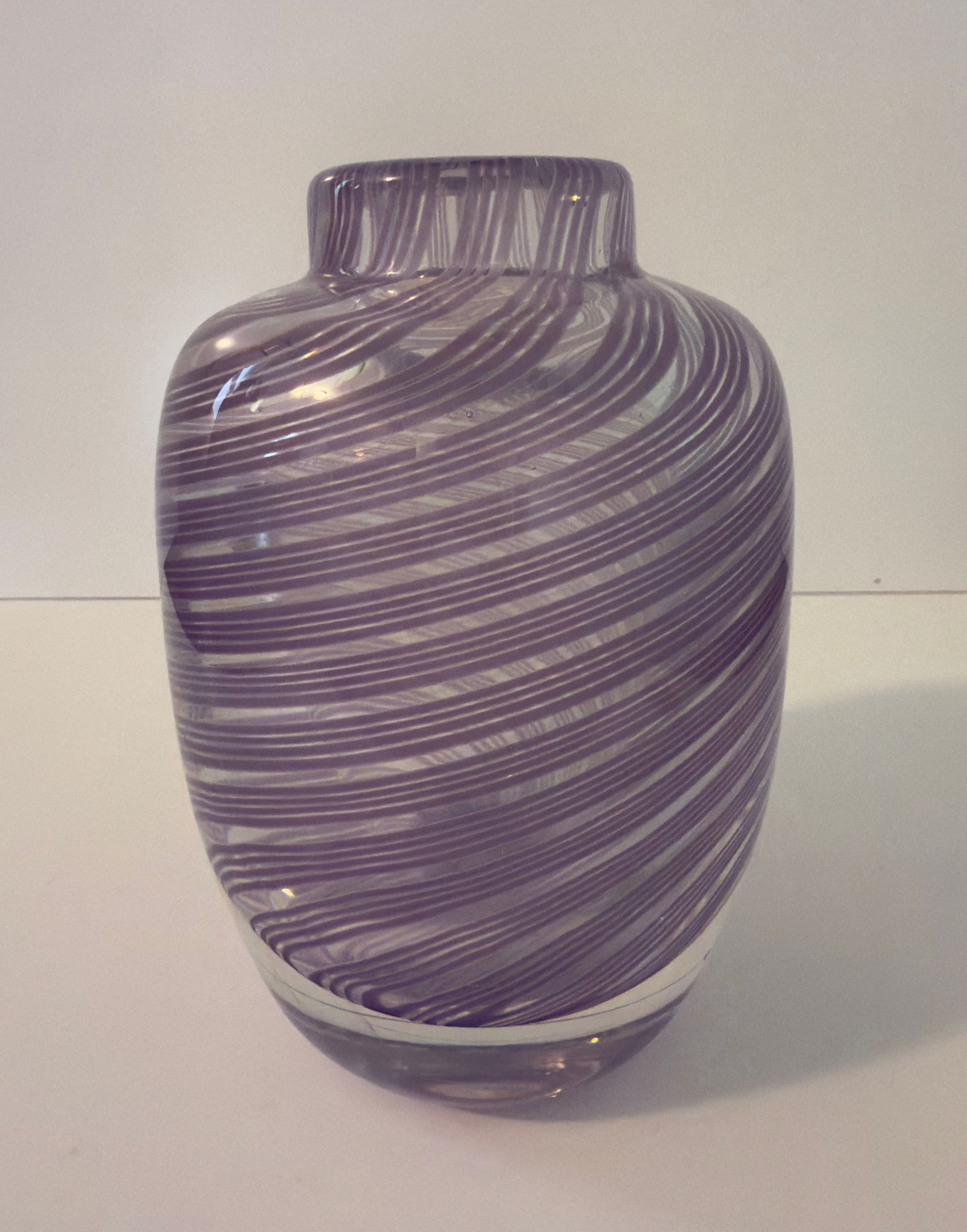 Signed Edward Held For Orrefors Graal Art Glass Vase Swirl (1 of 10)