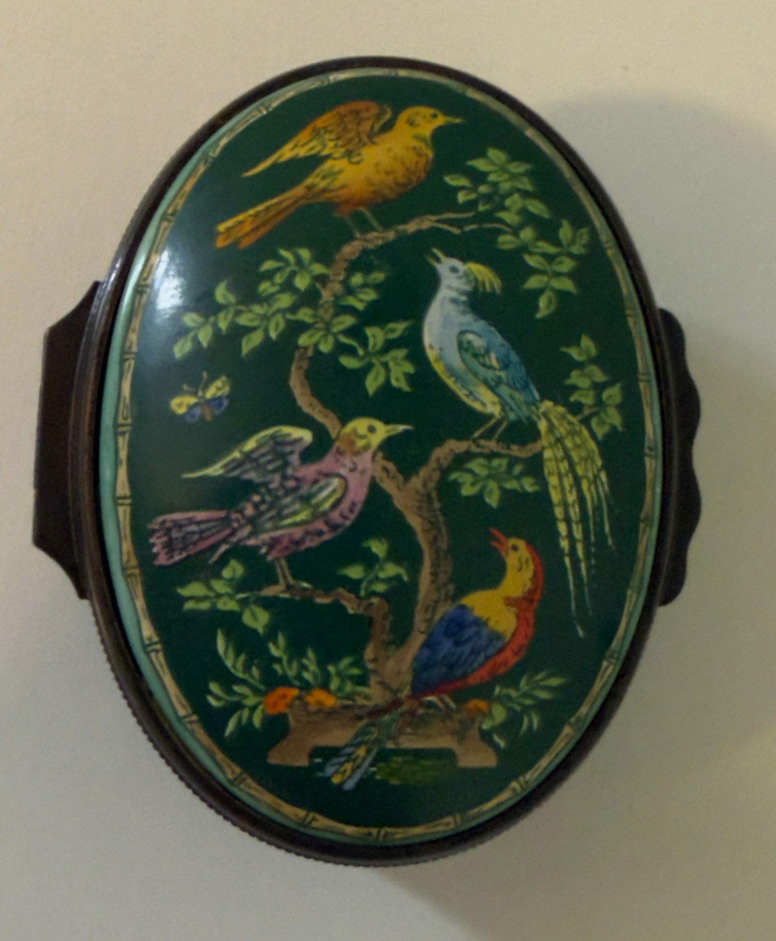 Exotic Birds Porcelain Pill Box Enamel Limited Edition Halcion Days England (1 of 4)