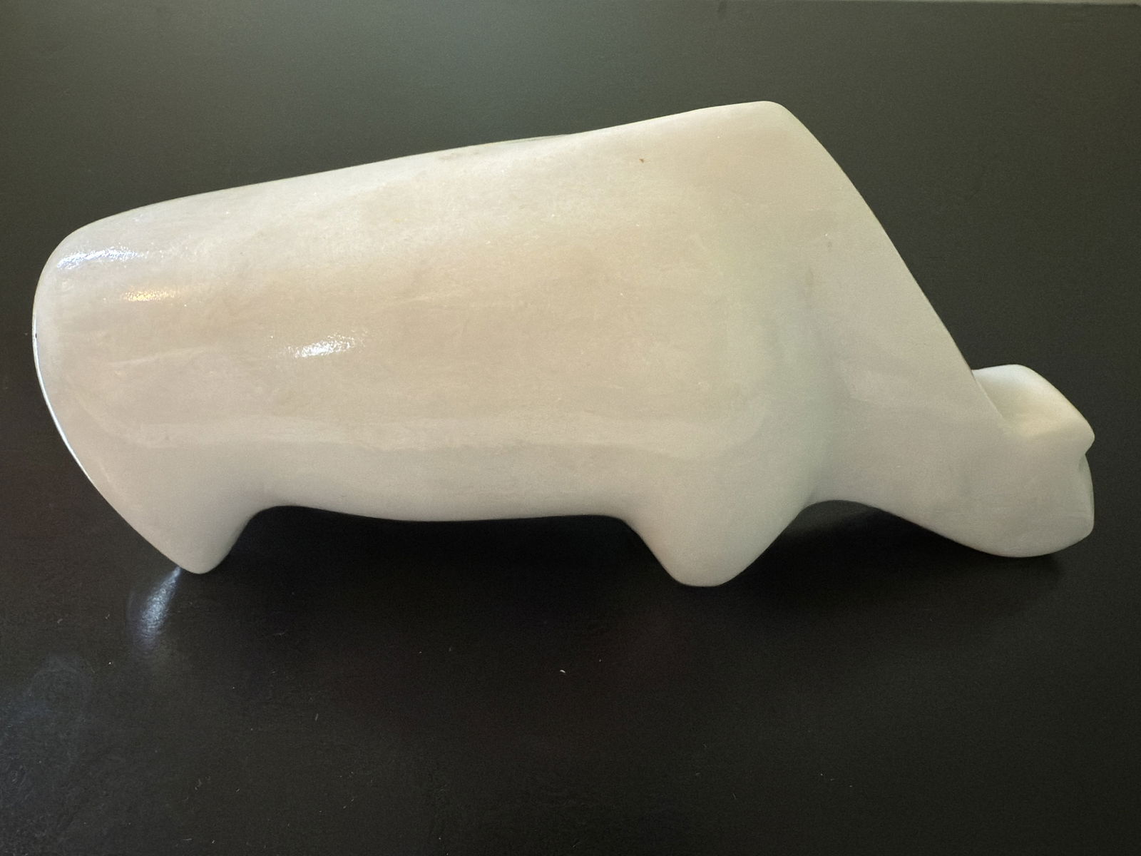 Carved White Marble Bear Animal Figure Statue Sculpture (1 of 8)