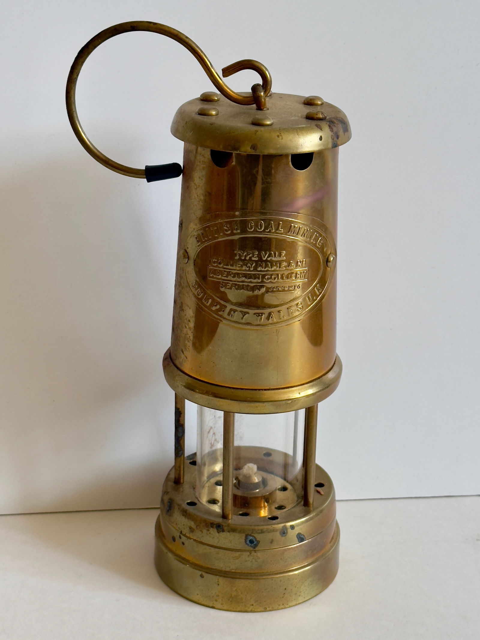 Brass Aberaman Colliery Type Vale Miner's Safety Lamp Wales (1 of 8)