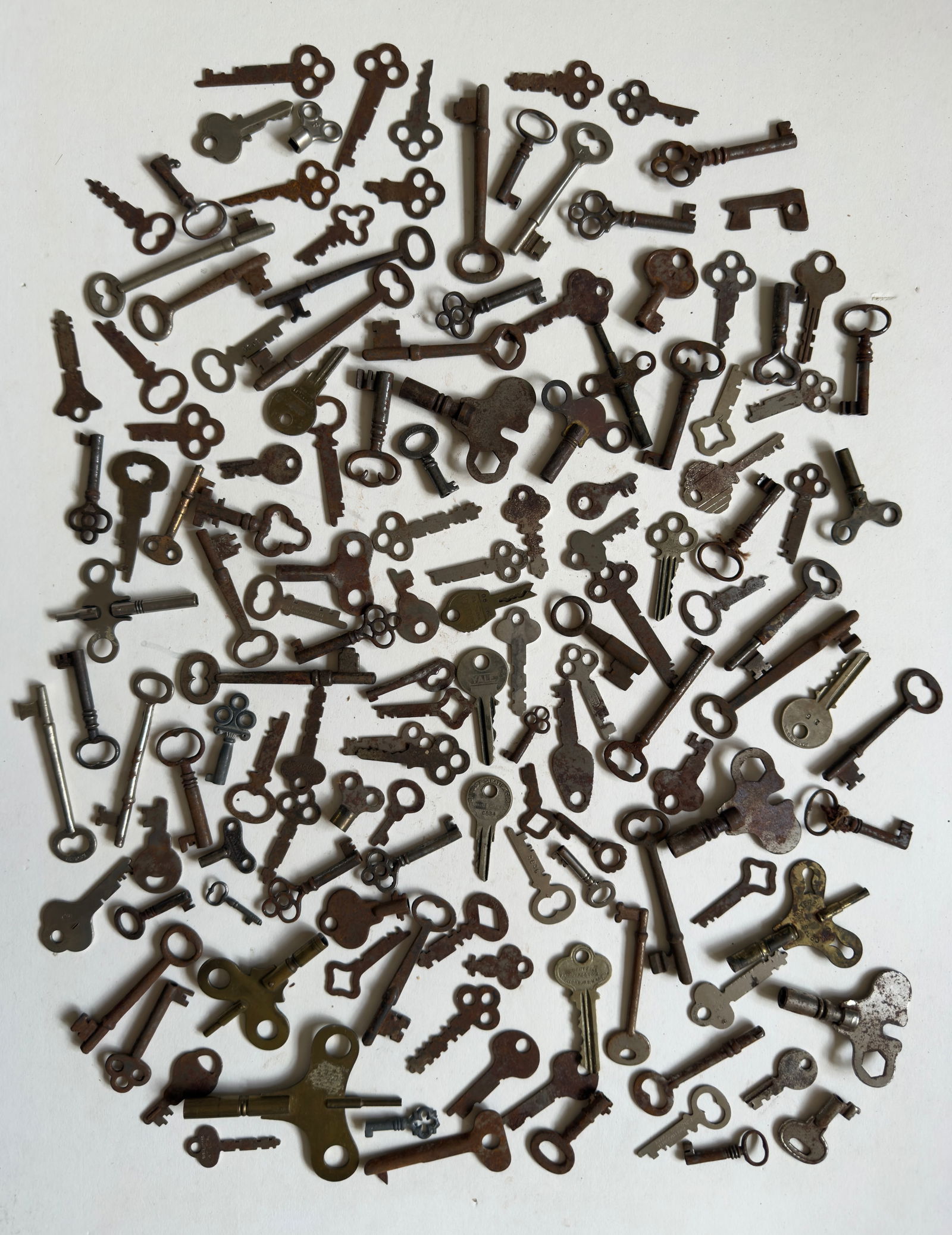 Large Group of Antique Keys, Two Pounds Windup Skeleton Clock Keys + (1 of 14)