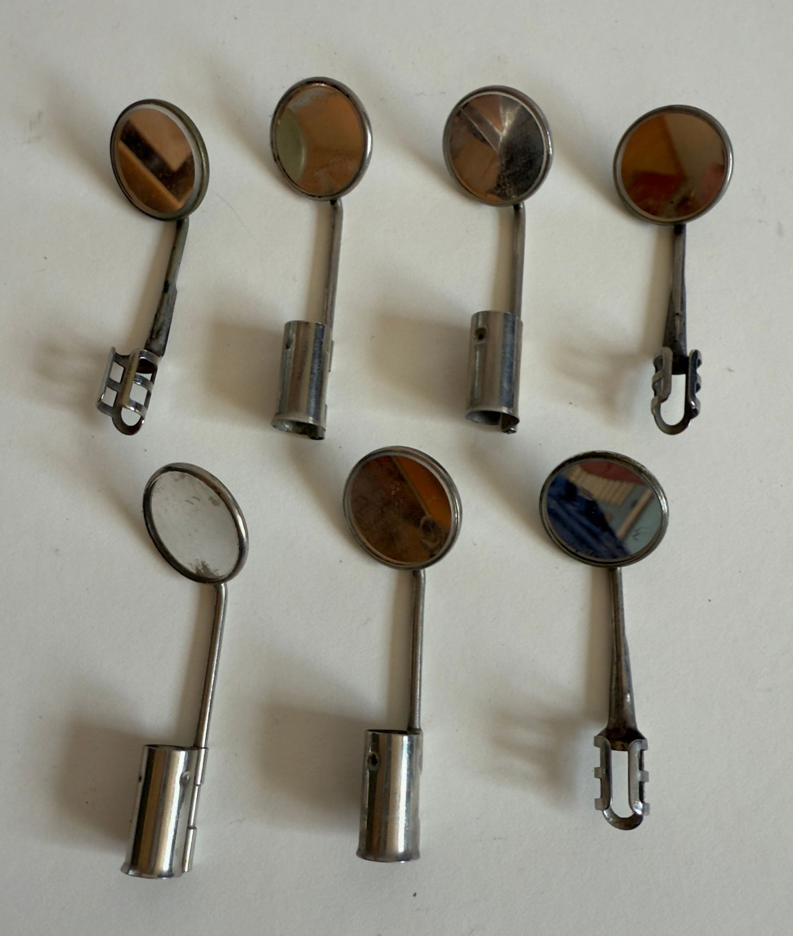 Group of Seven Antique Early 20thC Dentist Dental Mouth Mirrors (1 of 3)