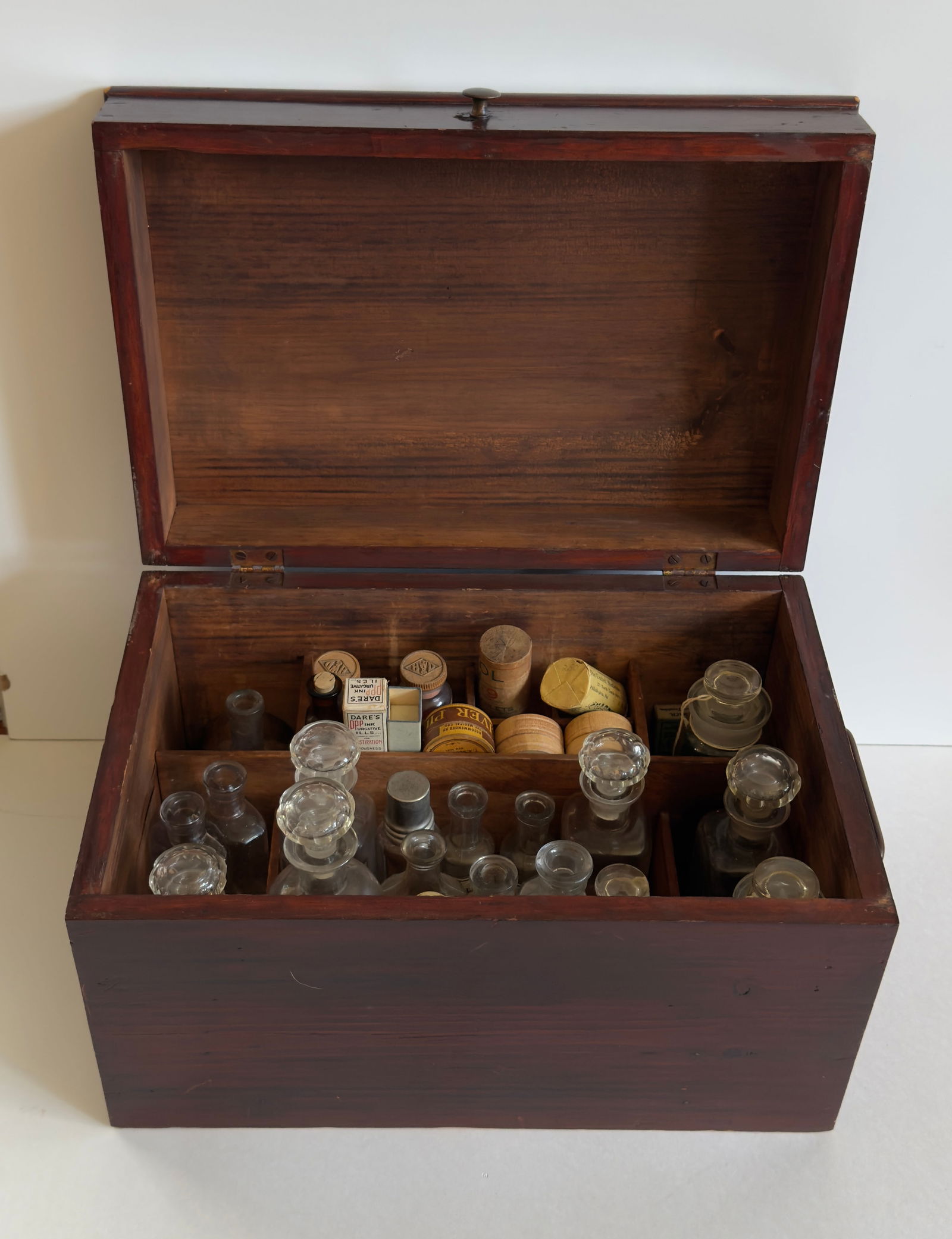 Antique Wooden Apothecary Pharmacy Doctor's Cure Chest Cabinet with Contents (1 of 12)