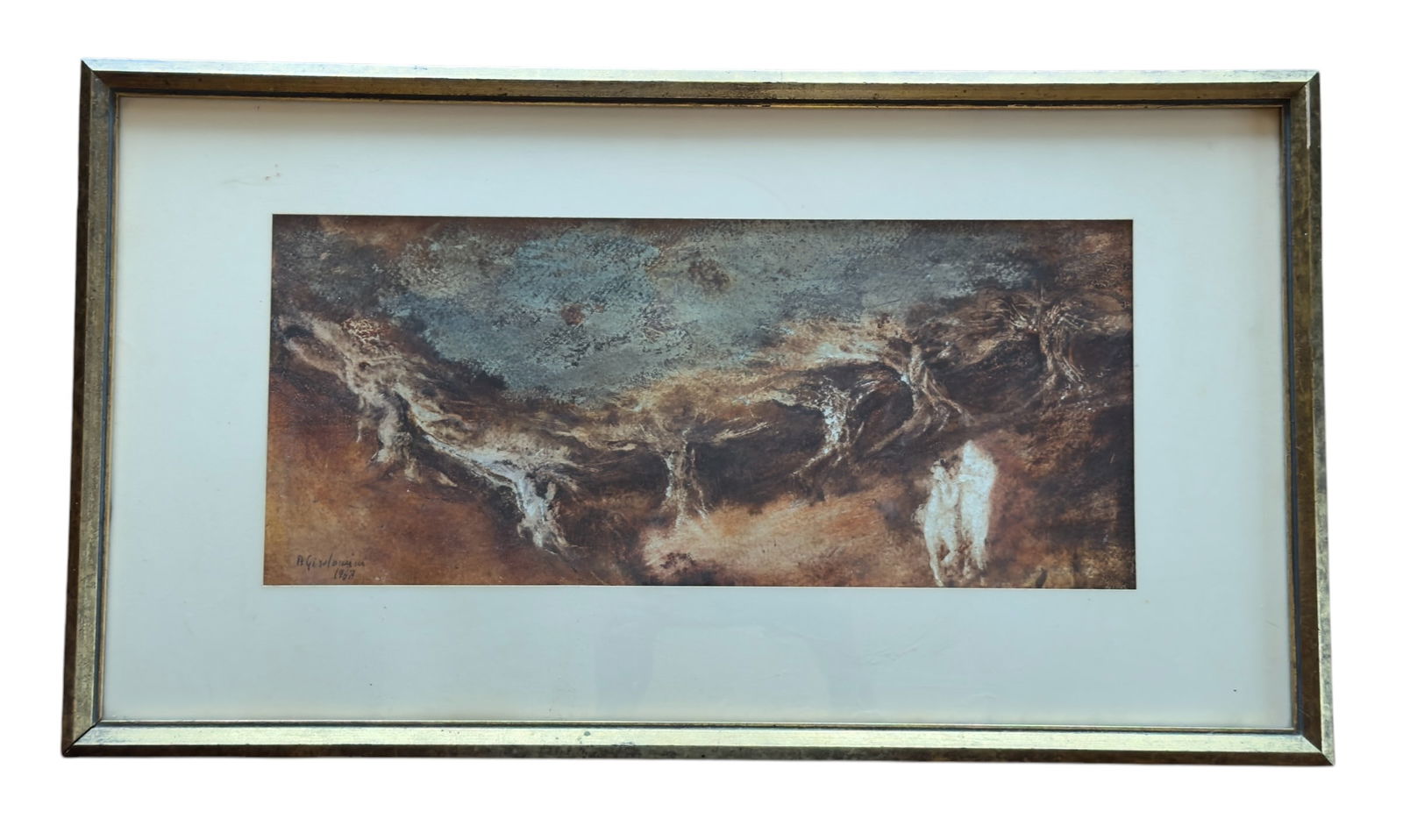 Abstract Modernist Painting / Mixed Media by Anna Giralomini, Adam I Eva 1968 (1 of 7)