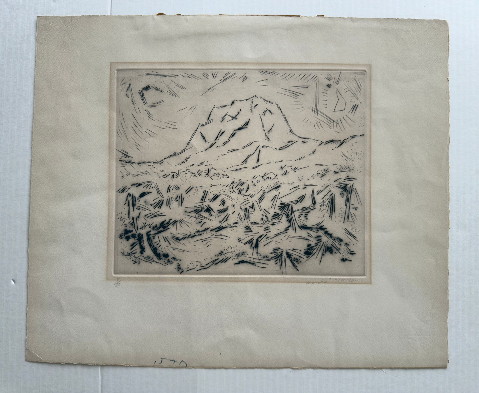 Andre Masson Etching, Untitled Mountain (1 of 5)