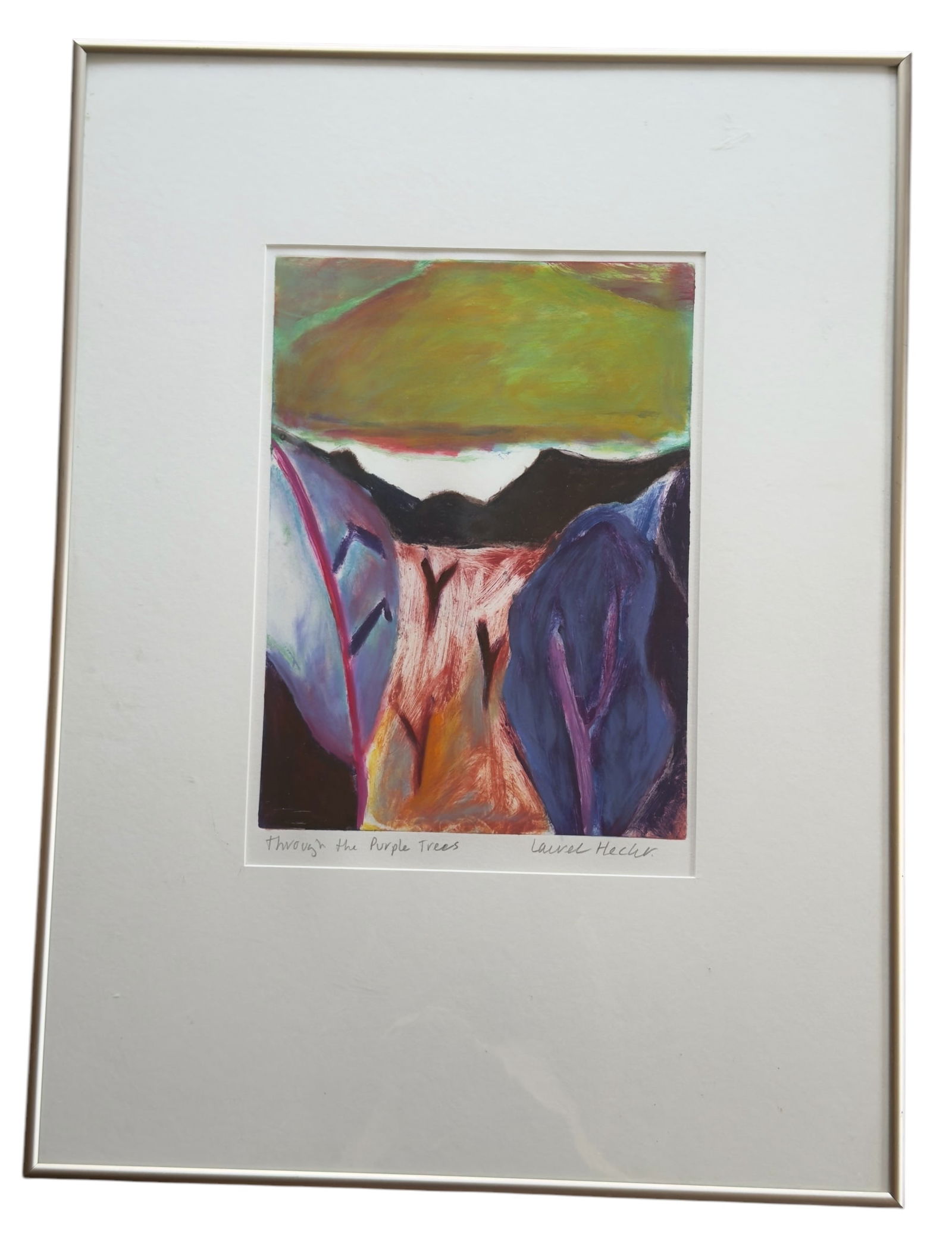 Orignal Abstract Painting by Laurel Hecht, Through The Purple Trees (1 of 8)