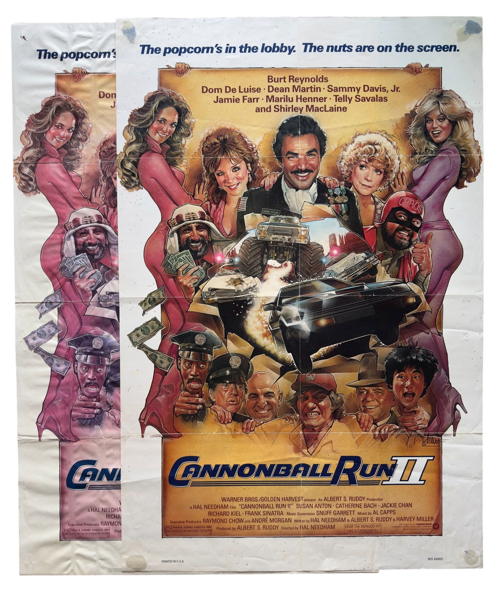 Two 1984 Cannonball Run II Original One Sheet Movie Posters Burt Reynolds (1 of 13)