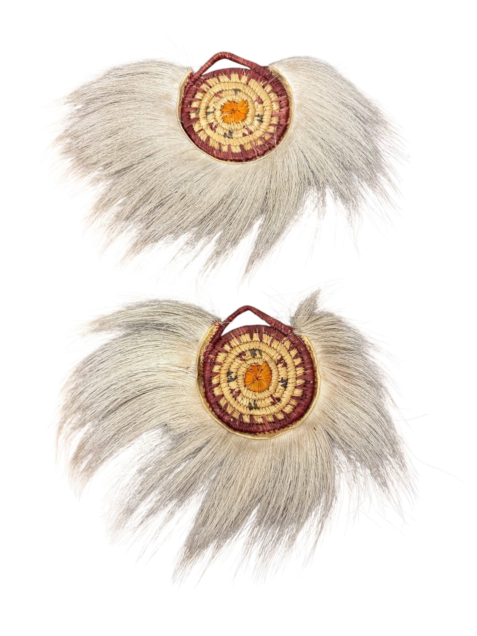 Yup'ik Eskimo Native American Grass & Bear Fur Dance Fans (1 of 6)