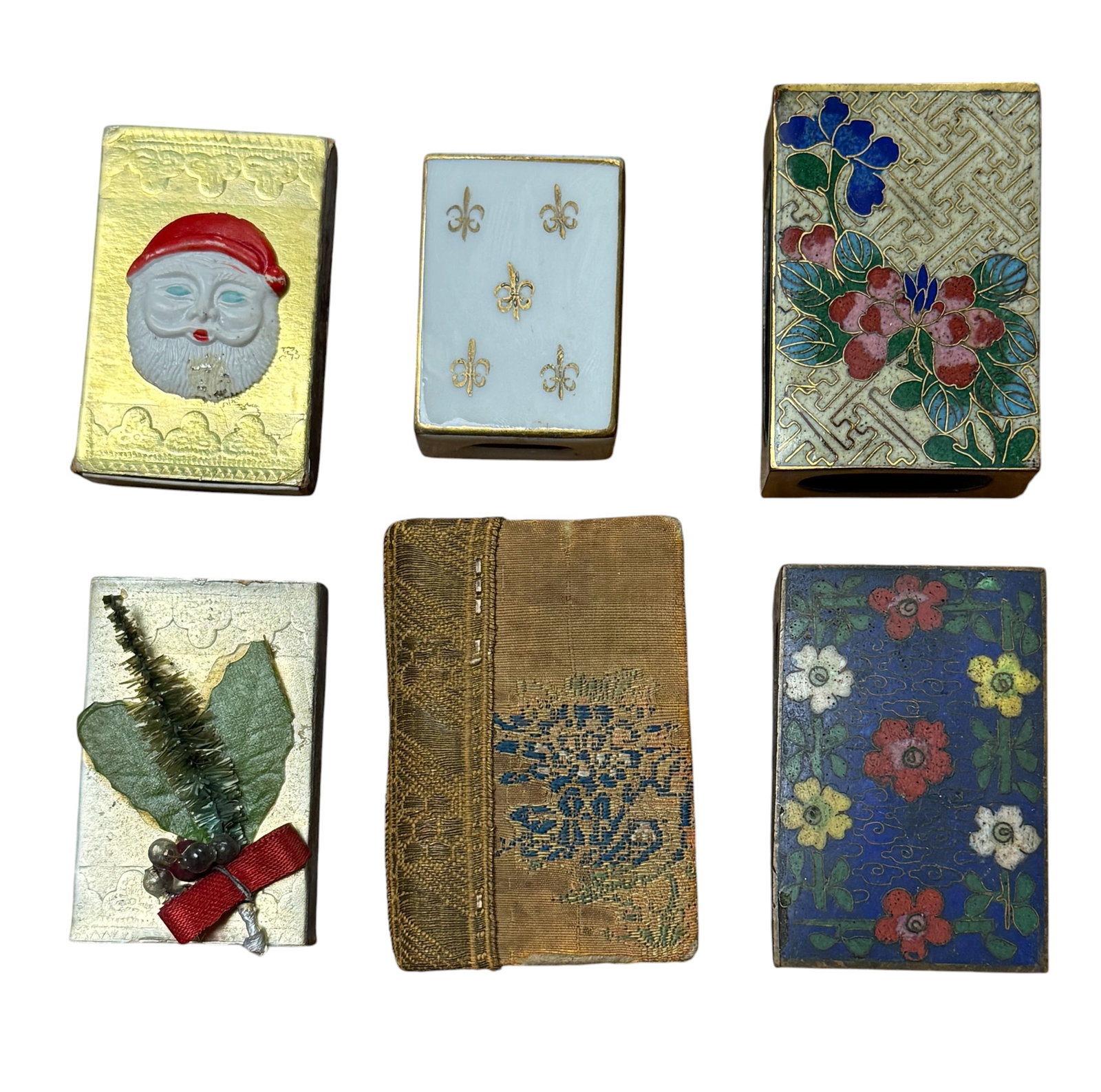 Group of Antique Matchboxes Cloisonne Celluloid Christmas Chinese Enamel (1 of 10)