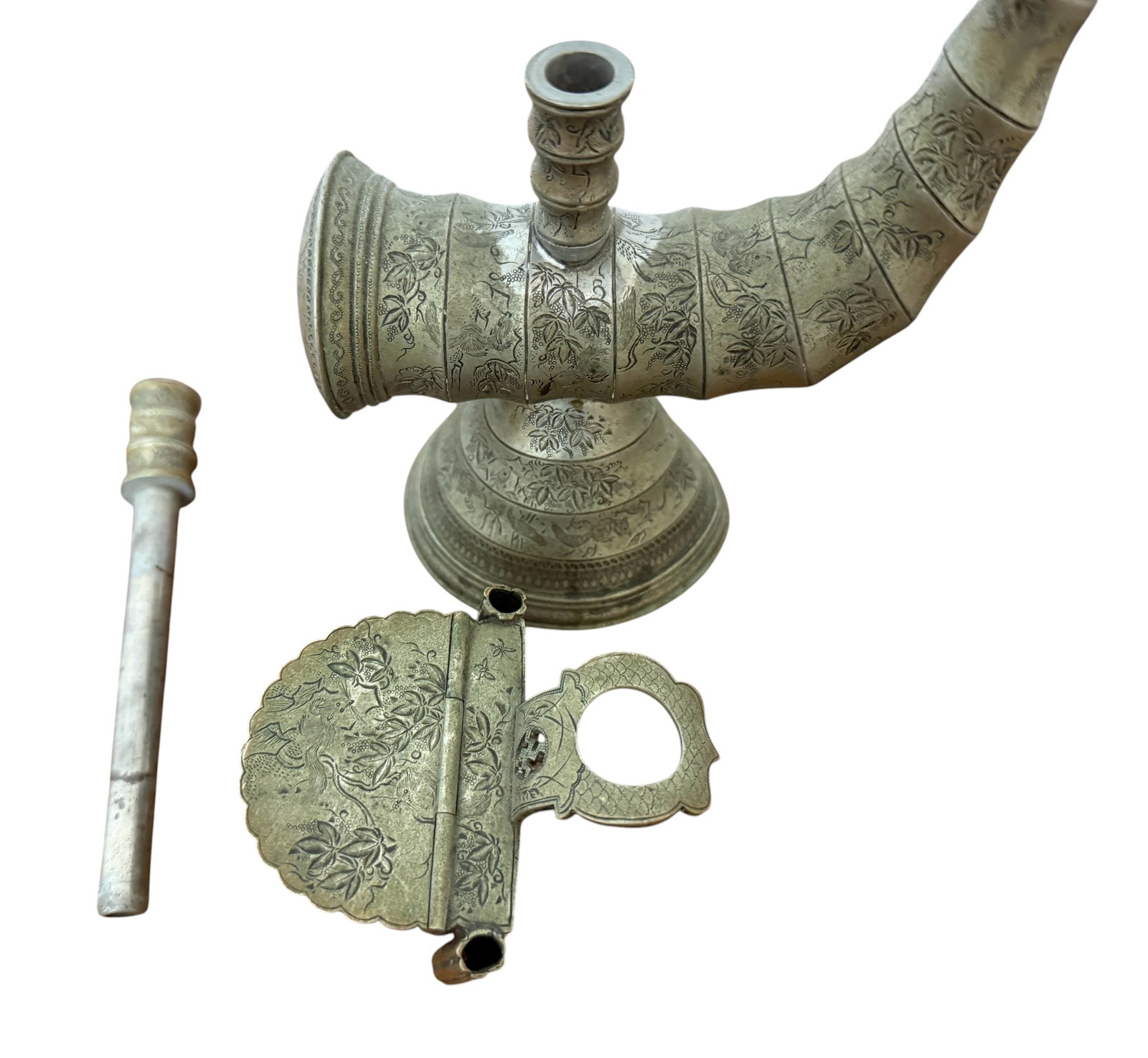 19thC Chinese Metal Opium Pipe - 15