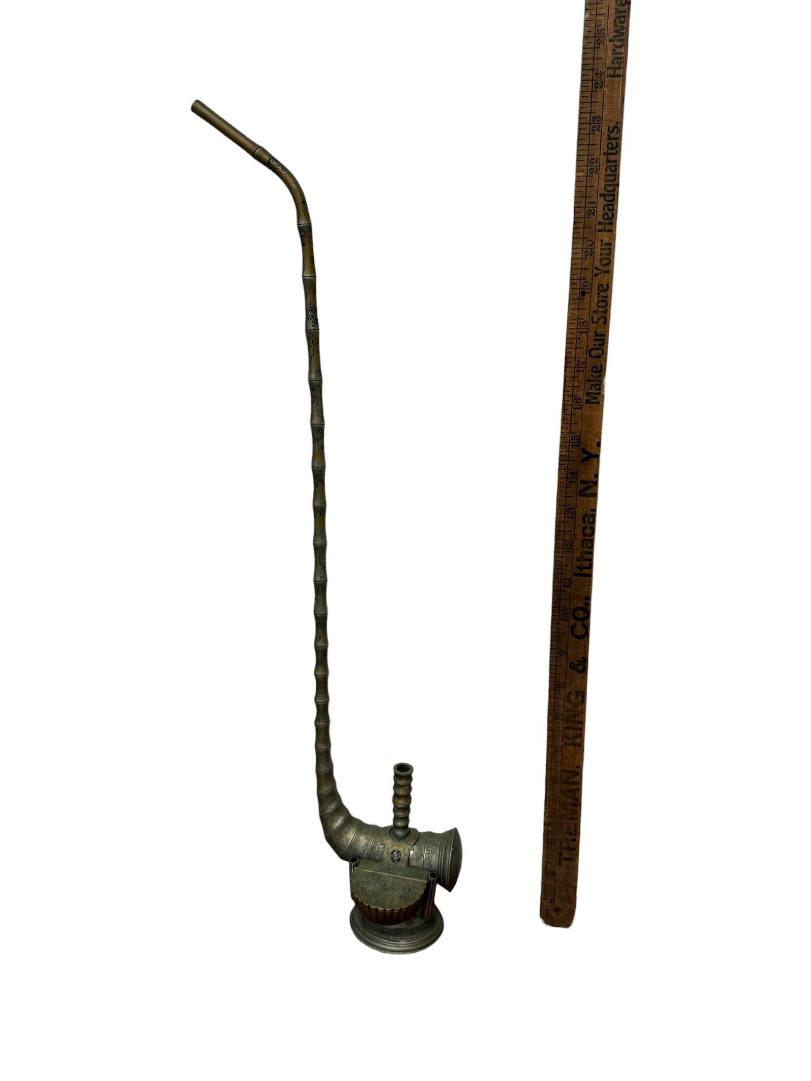19thC Chinese Metal Opium Pipe - 2