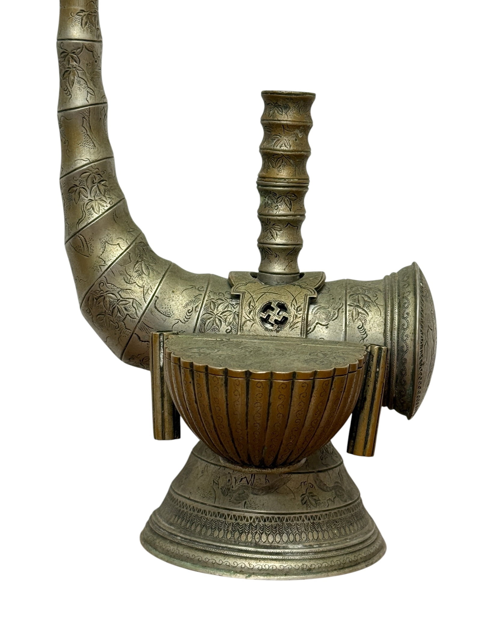 19thC Chinese Metal Opium Pipe - 3