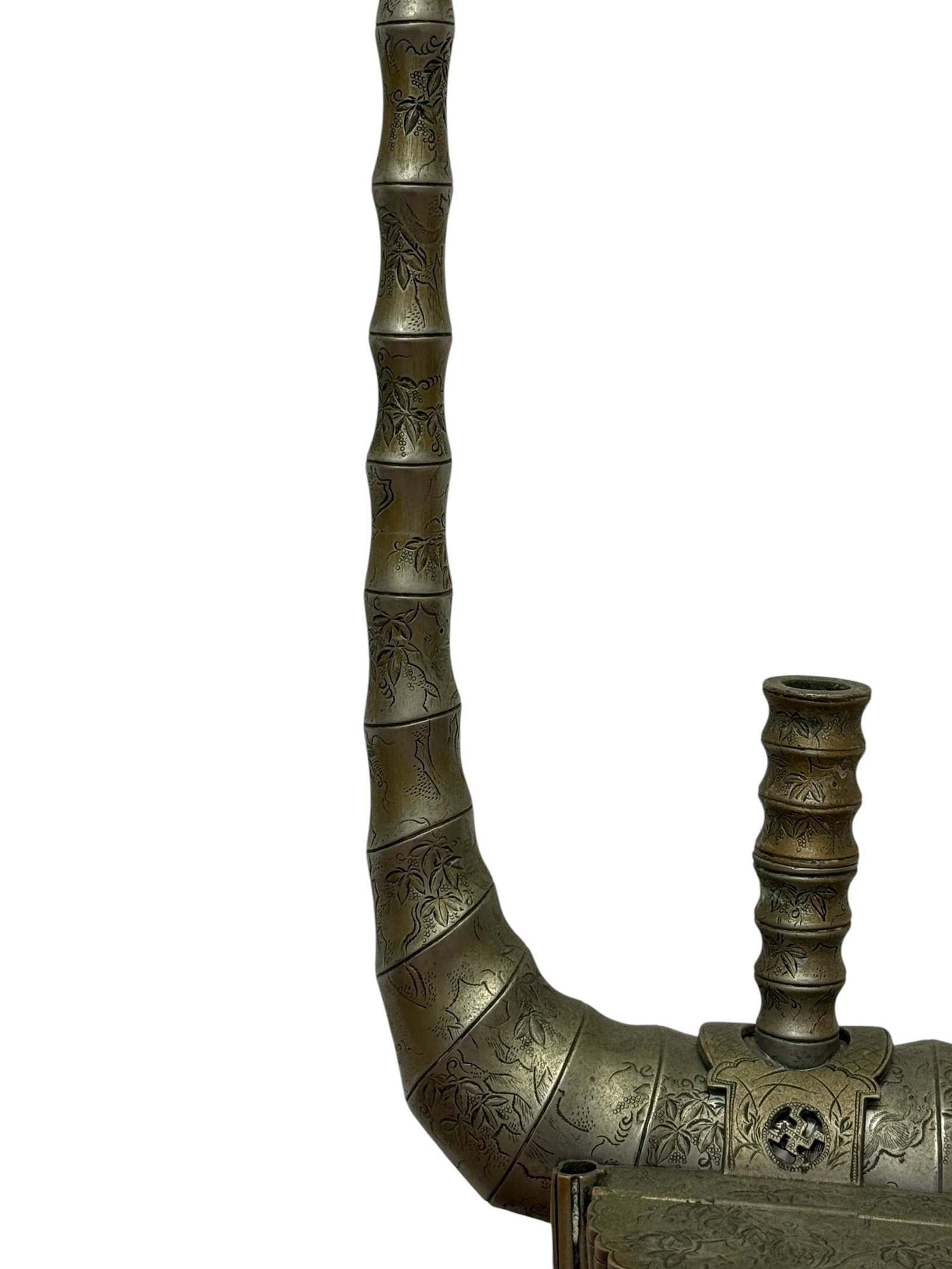 19thC Chinese Metal Opium Pipe - 4