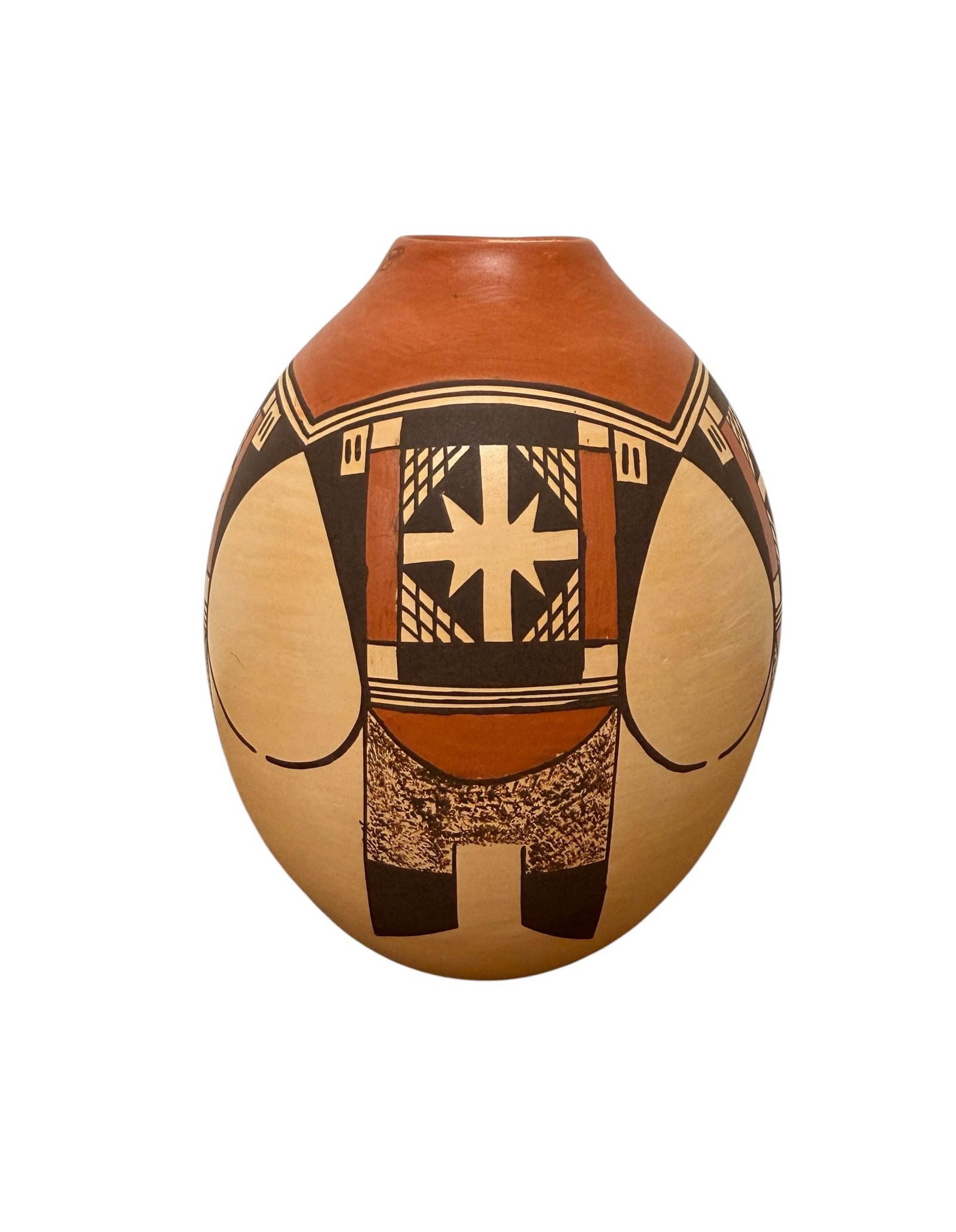 Signed Fannie L Polacca Nampeyo Olla Vessel Jar Native American Hopi: From an upstate, NY estate. Intricately decorated olla, jar or vessel. Signed Fannie L Polacca of the Nampeyo Family, Hopi. Measures approx 4.25" at widest. Approx 5.5" tall. Please see photos for
