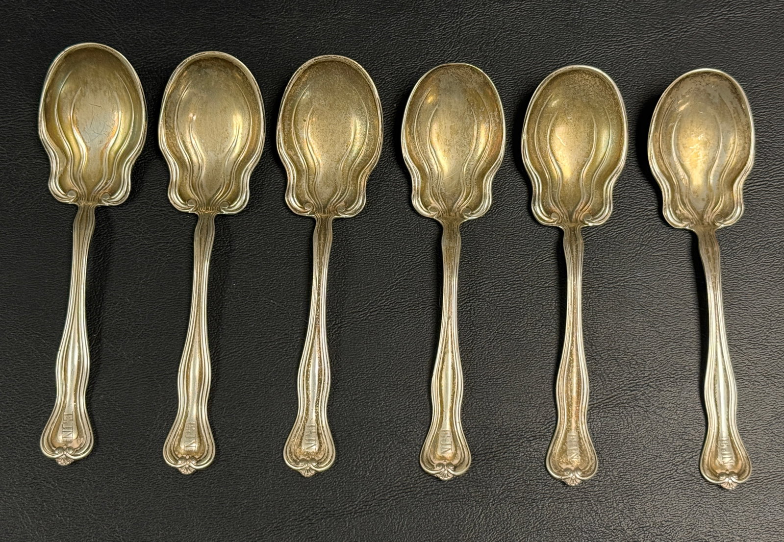 Set of 6 Antique Watson Sterling Silver Mt Vernon Sugar Spoons (1 of 4)