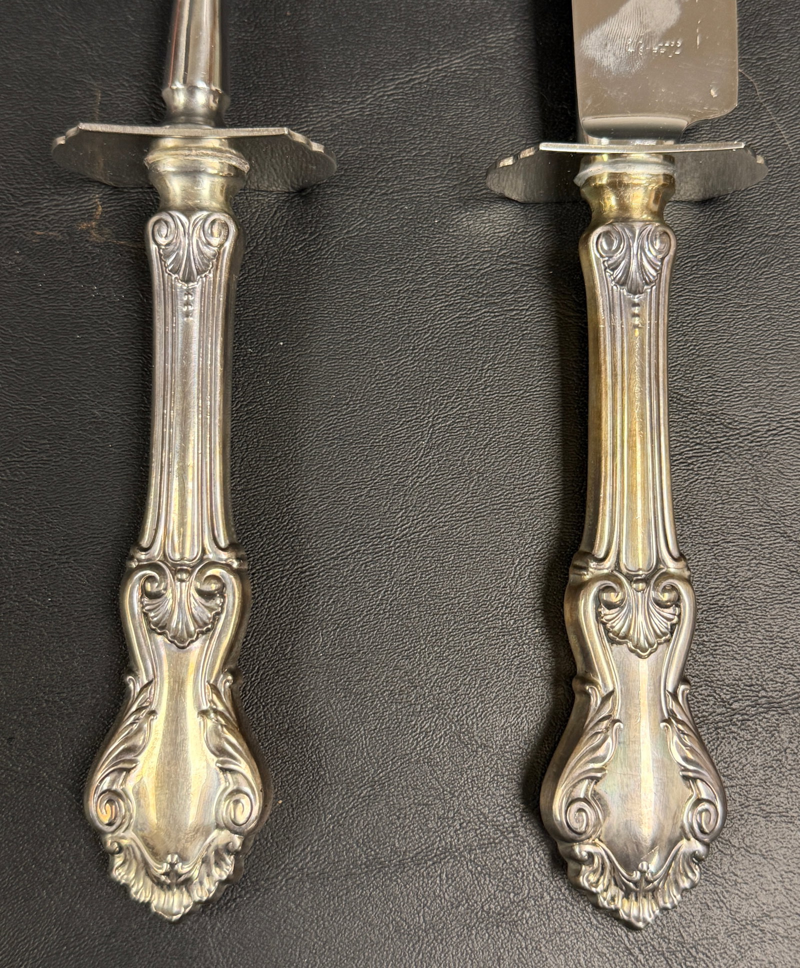Whiting Sterling Silver Georgian Shell Pattern Carving Set - 3