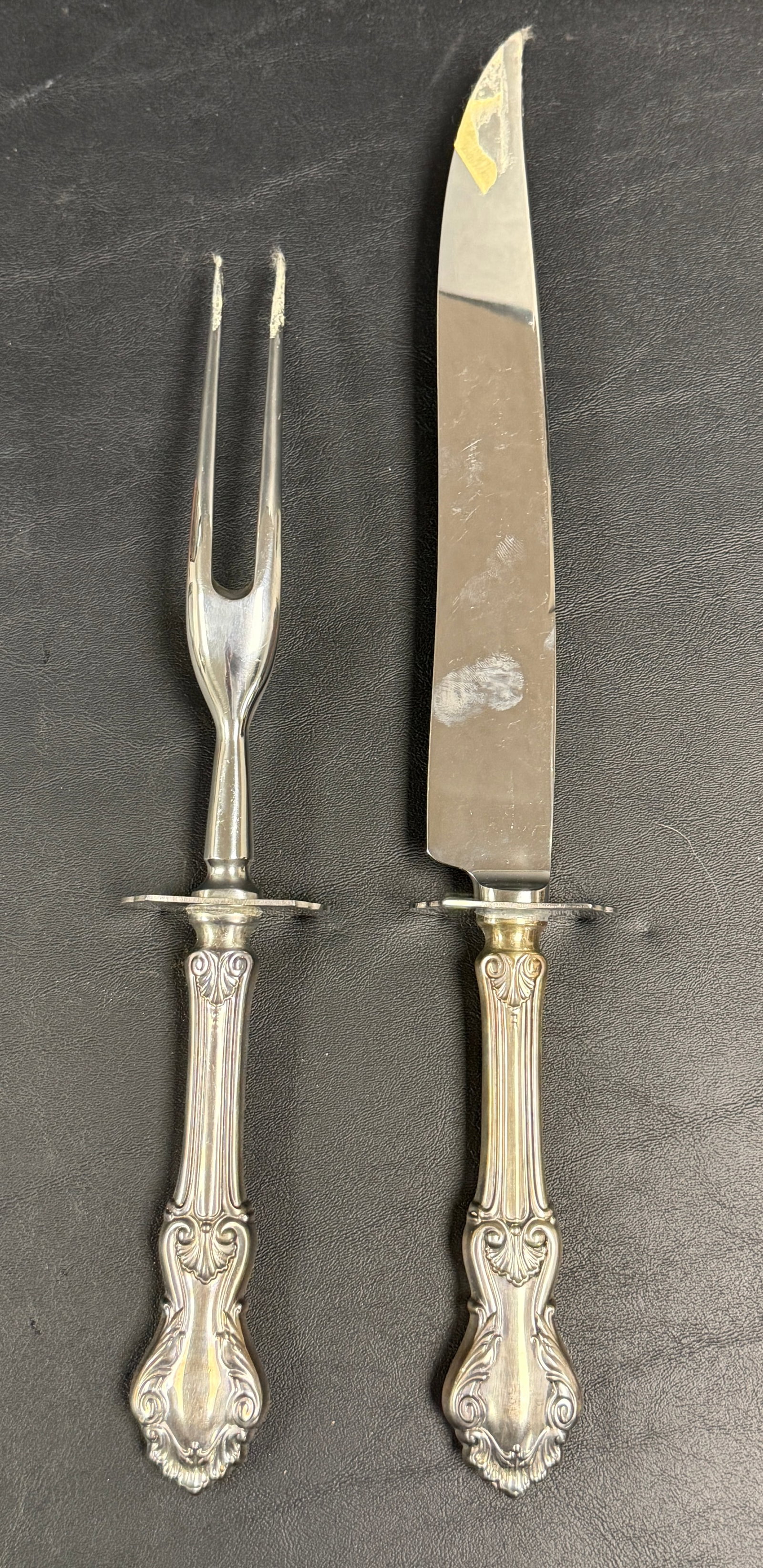 Whiting Sterling Silver Georgian Shell Pattern Carving Set - 4