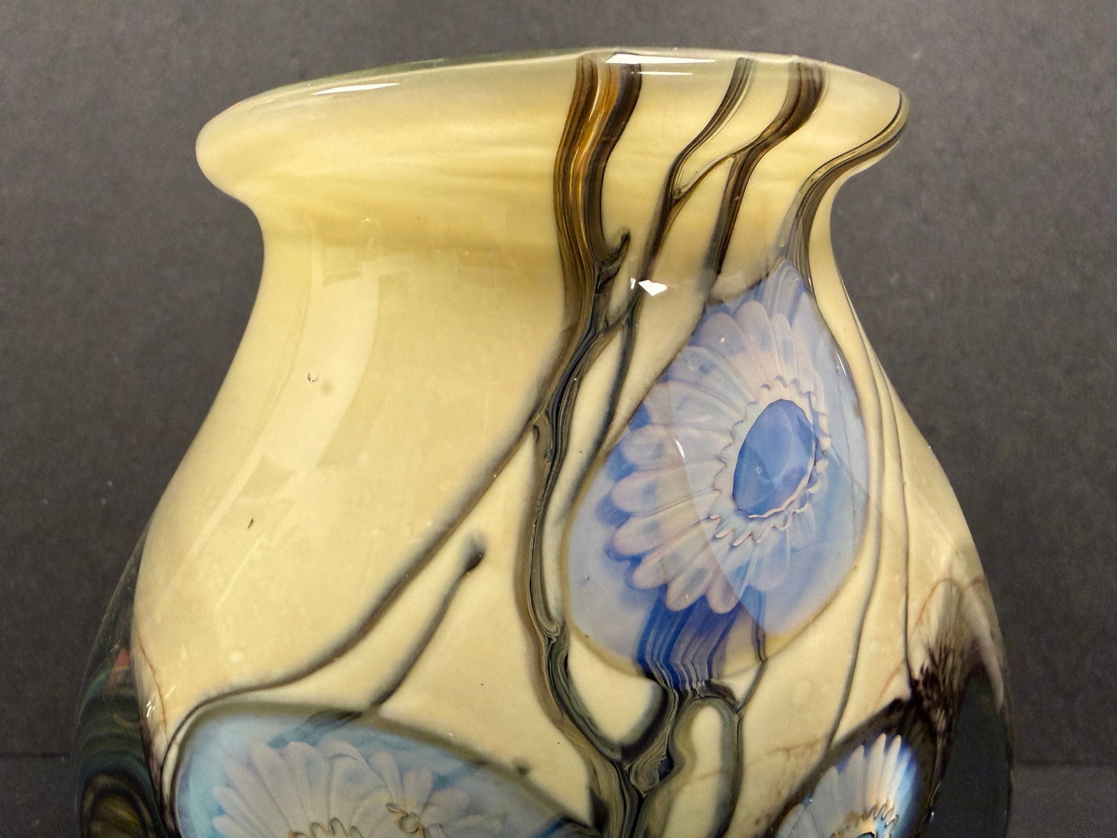 Robert Eickholt Studio Deep Sea Art Glass Vase Signed - 3