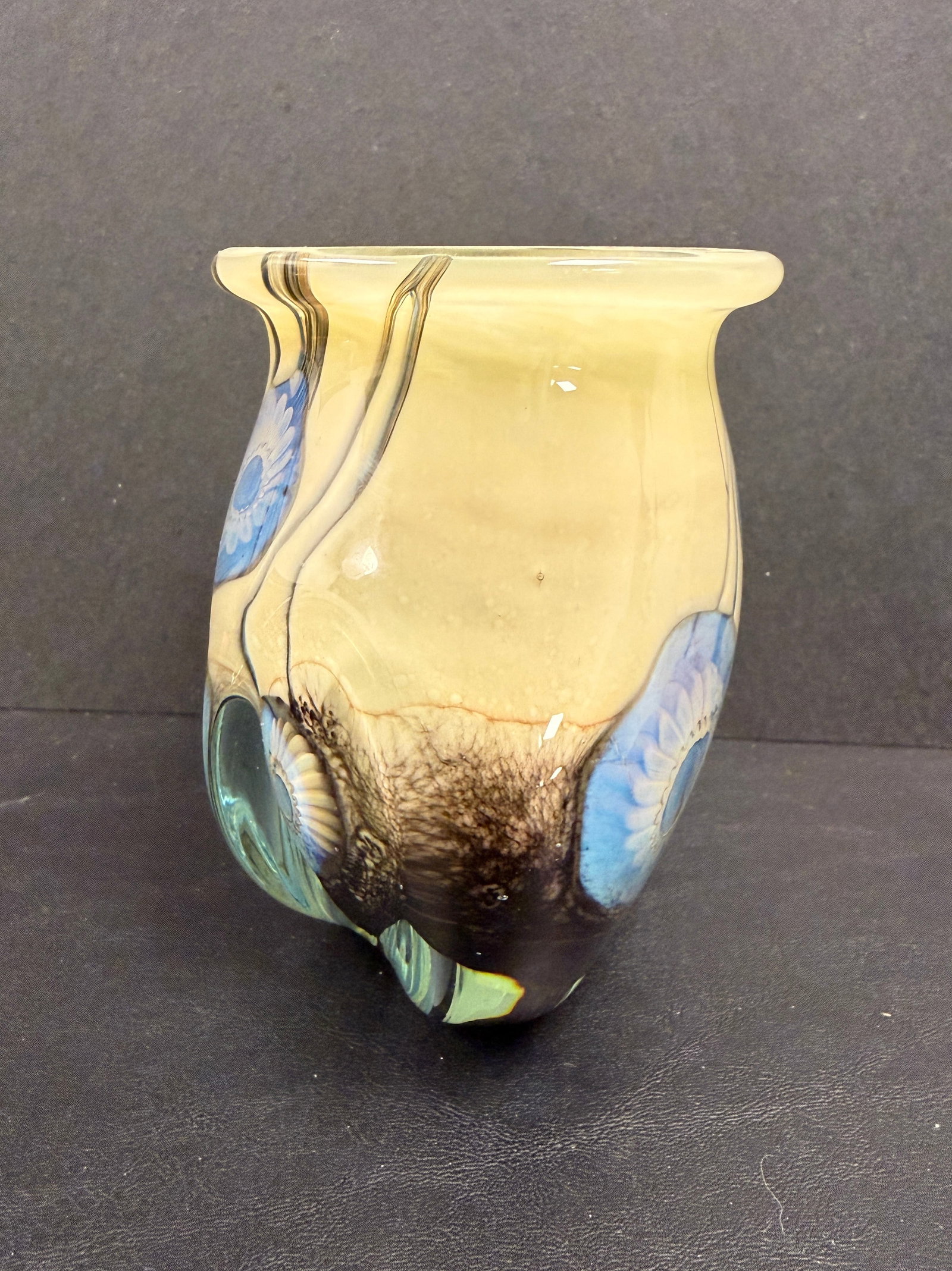 Robert Eickholt Studio Deep Sea Art Glass Vase Signed - 4