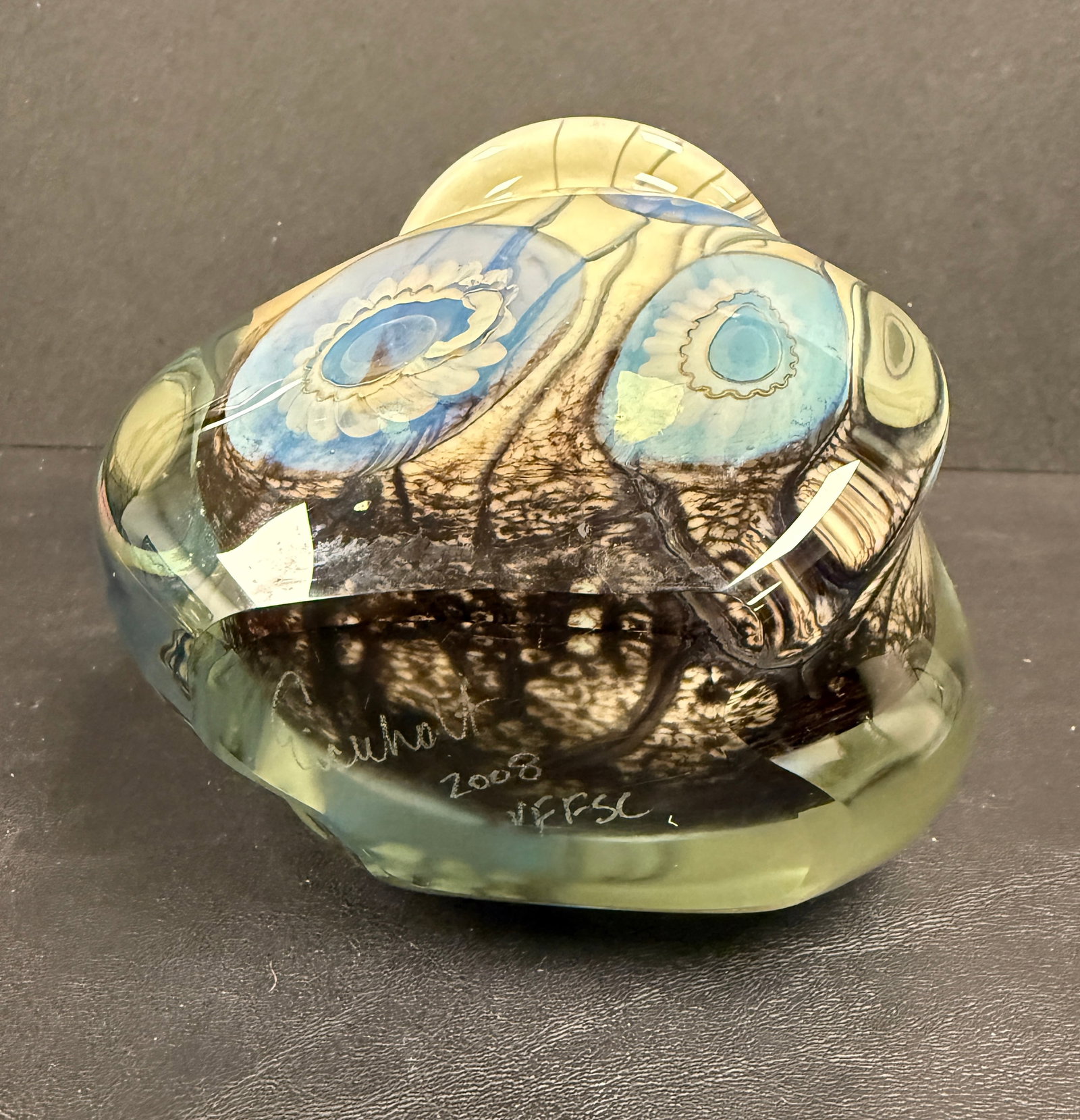Robert Eickholt Studio Deep Sea Art Glass Vase Signed - 8