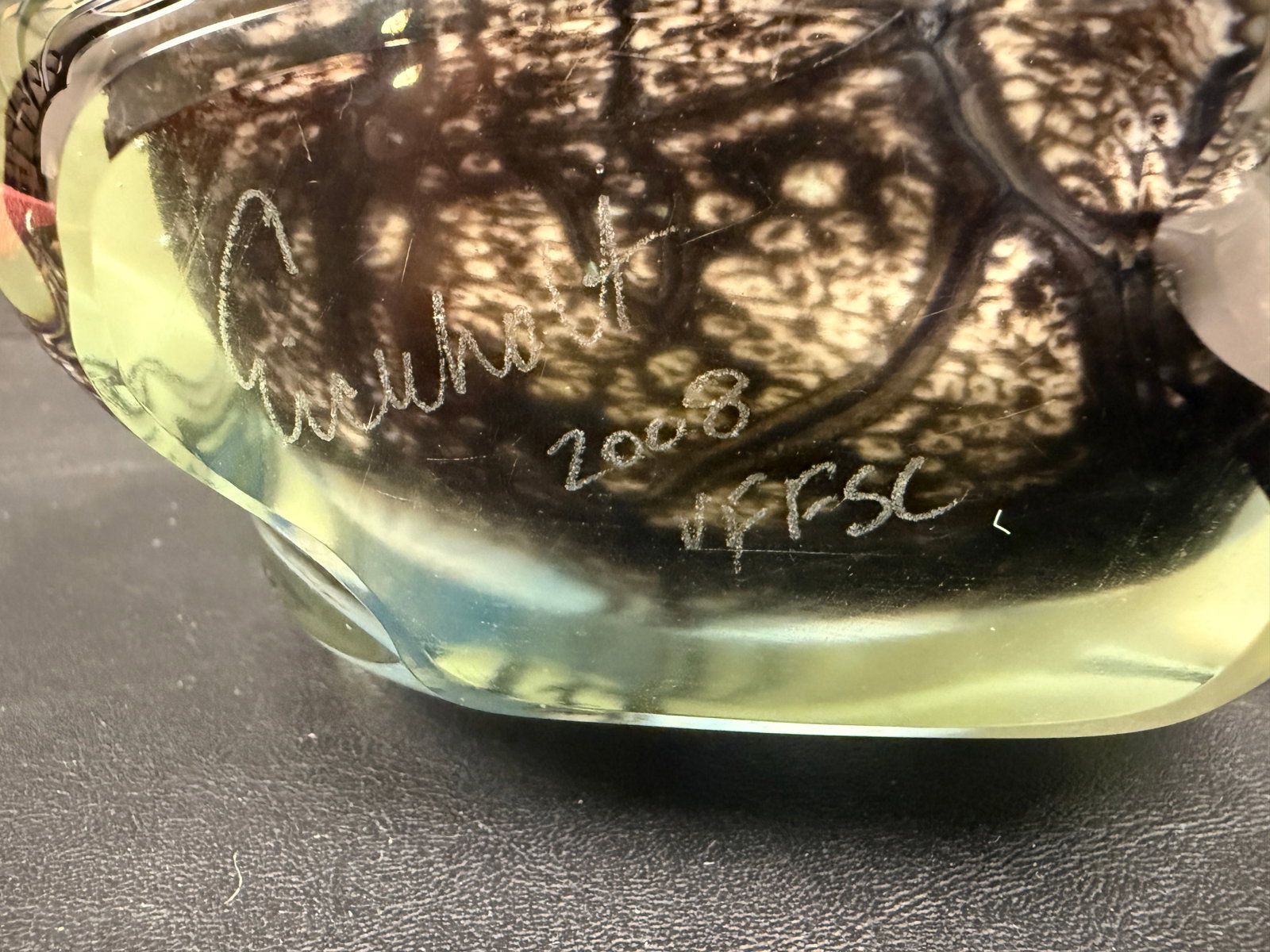 Robert Eickholt Studio Deep Sea Art Glass Vase Signed - 9