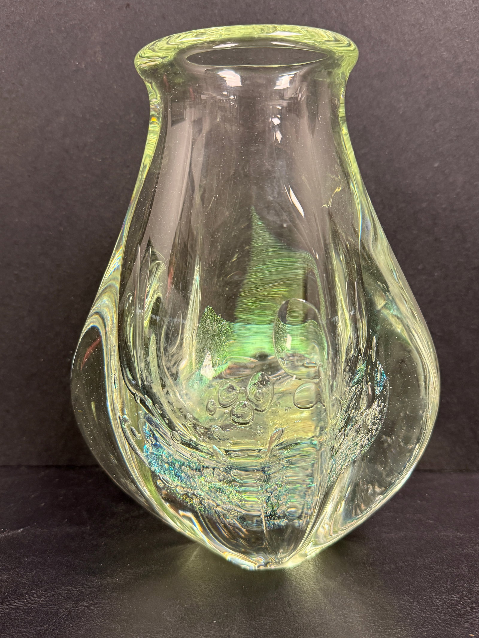 Robert Eickholt Studio Dichrotic Art Glass Freeform Vase Signed (1 of 11)