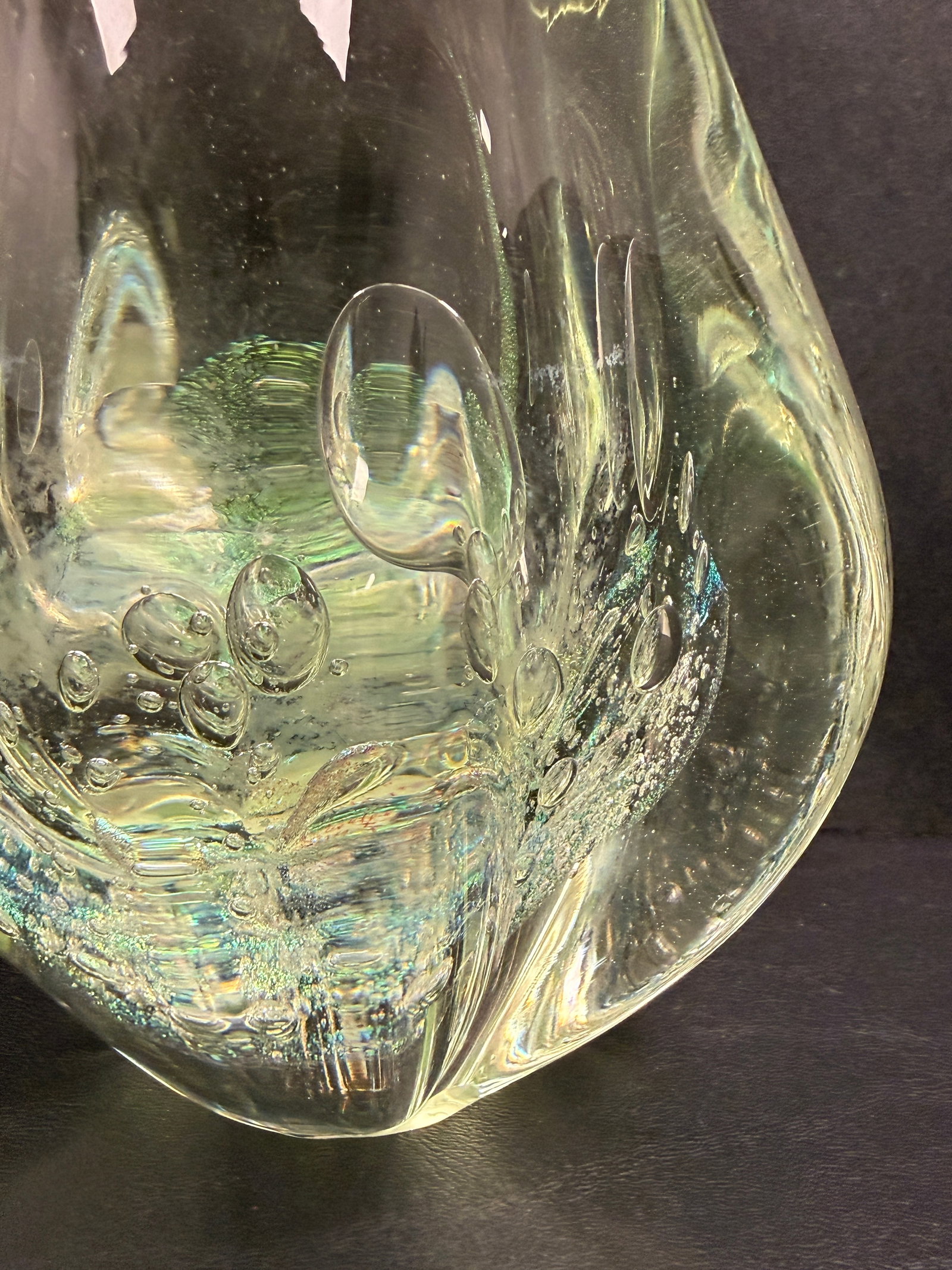 Robert Eickholt Studio Dichrotic Art Glass Freeform Vase Signed - 4