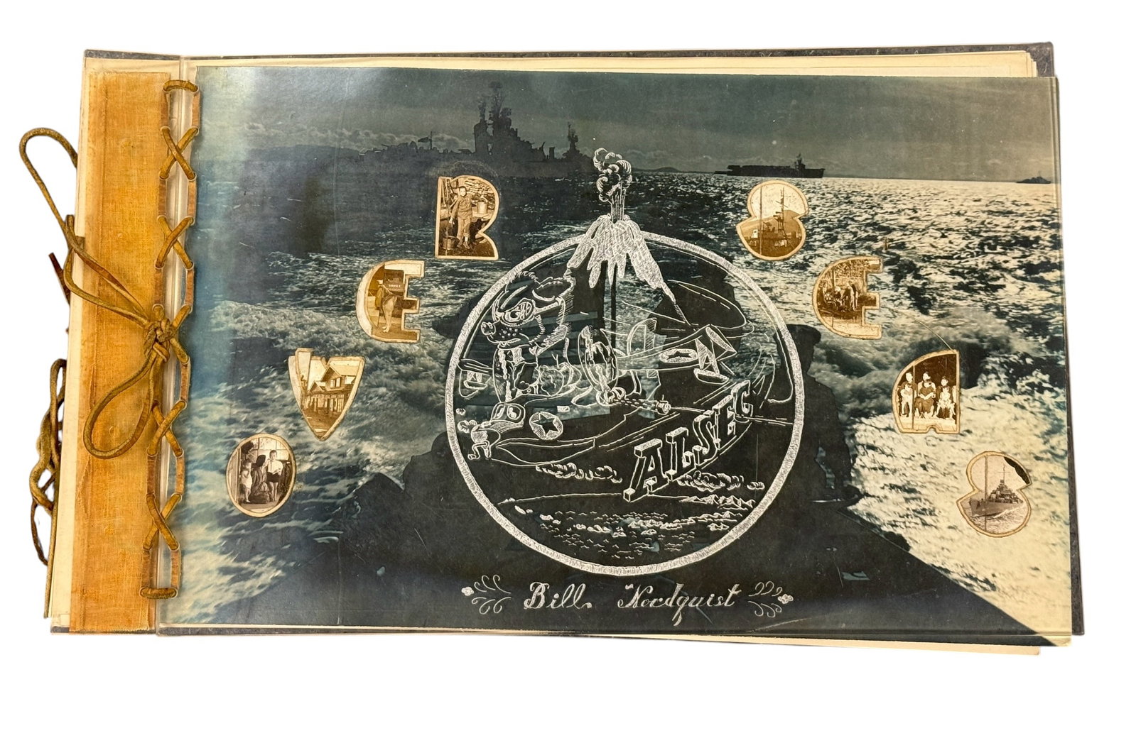 Historic WWII Photo Album With Folk Art Cover, US Naval Photographer (1 of 20)