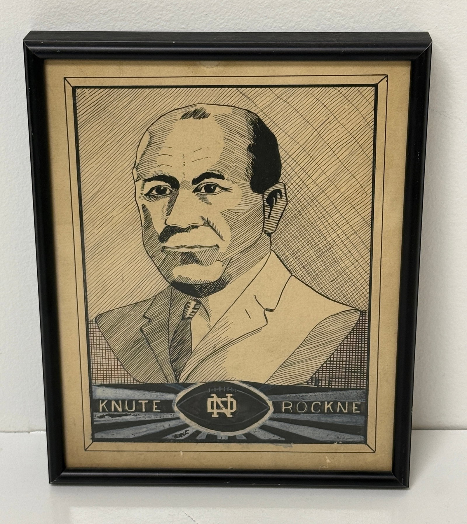 Folk Art Tribute Pen Drawing of Knute Rockne Notre Dame (1 of 7)