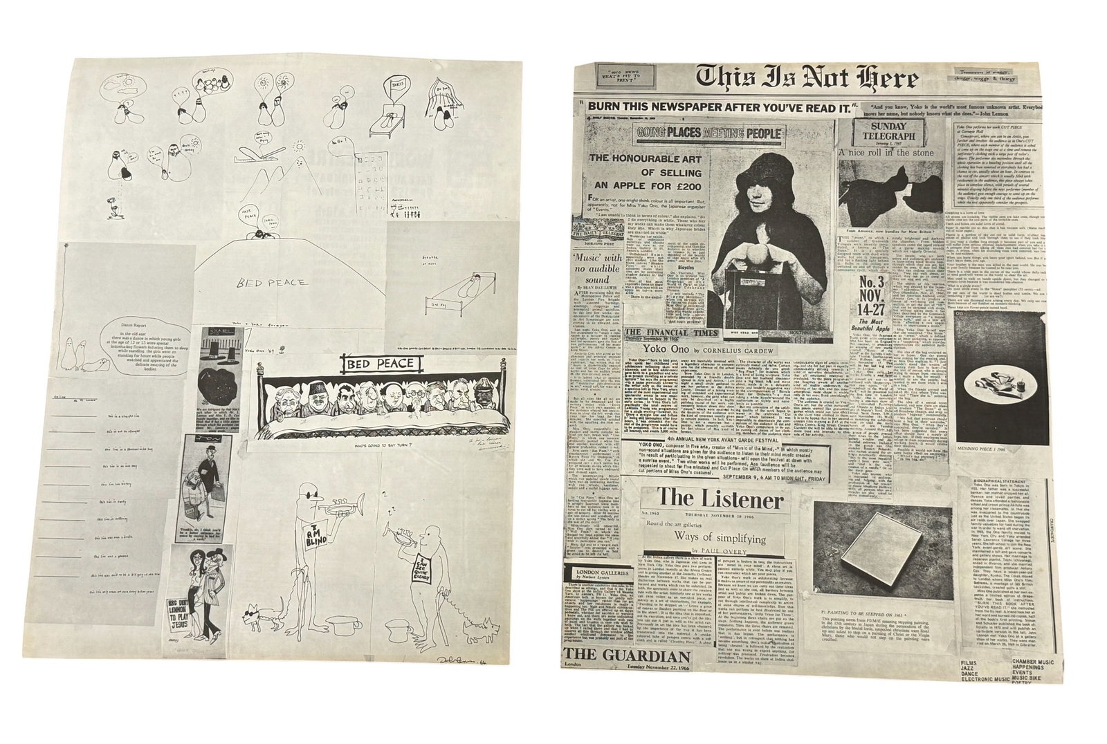 Yoko Ono This is Not Here Newspaper Designed by John Lennon 1971 (1 of 8)