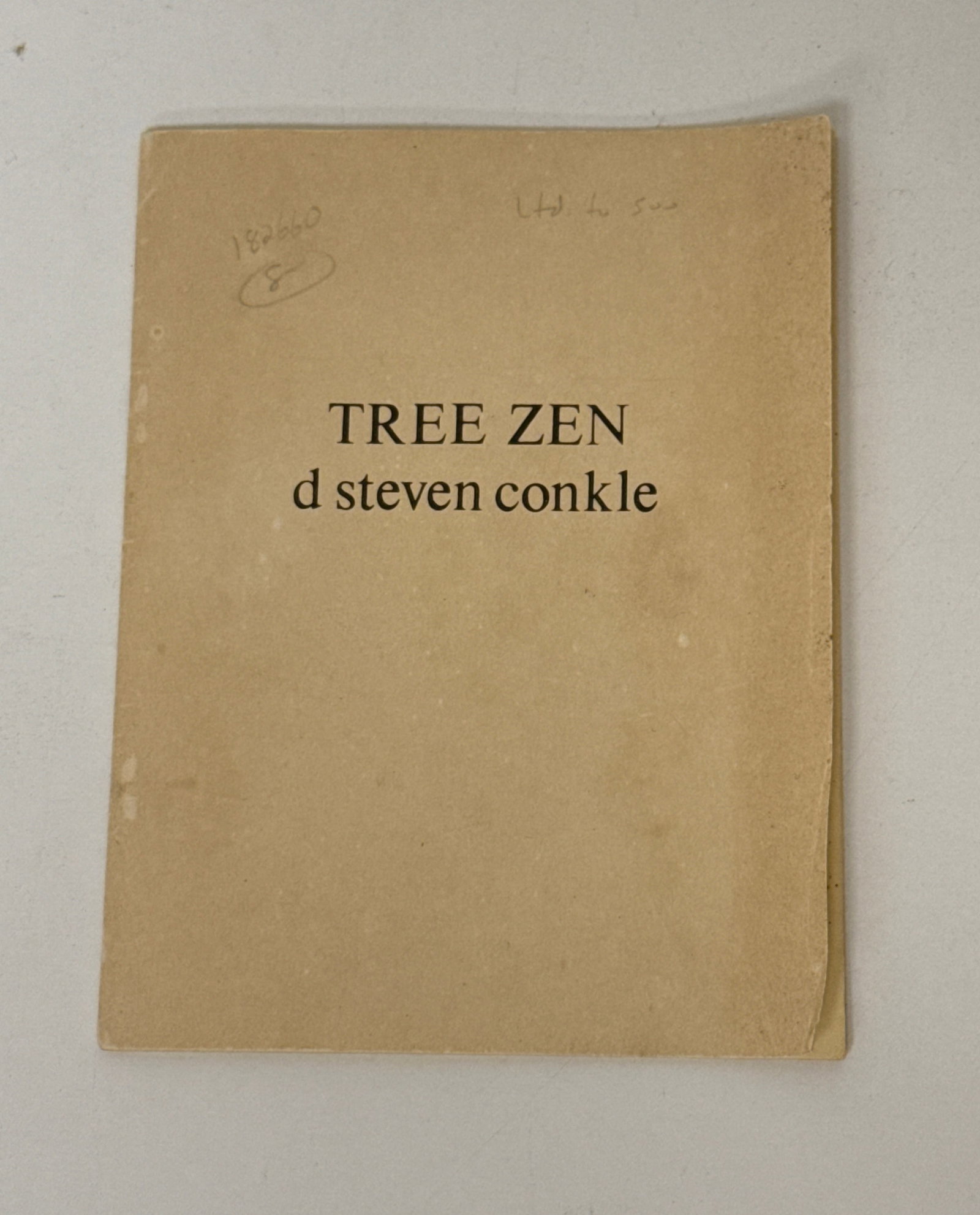 Rare Original 1977 Edition D Steven Conkle, Tree Zen: From the estate of noted artists Jeff Gordon (American, 2013) and Path Soong (Korean / American, 1954-2023.) Rare original 1977 printing of "Tree Zen" by D Steven Conkle. Published by Jordan Davies,