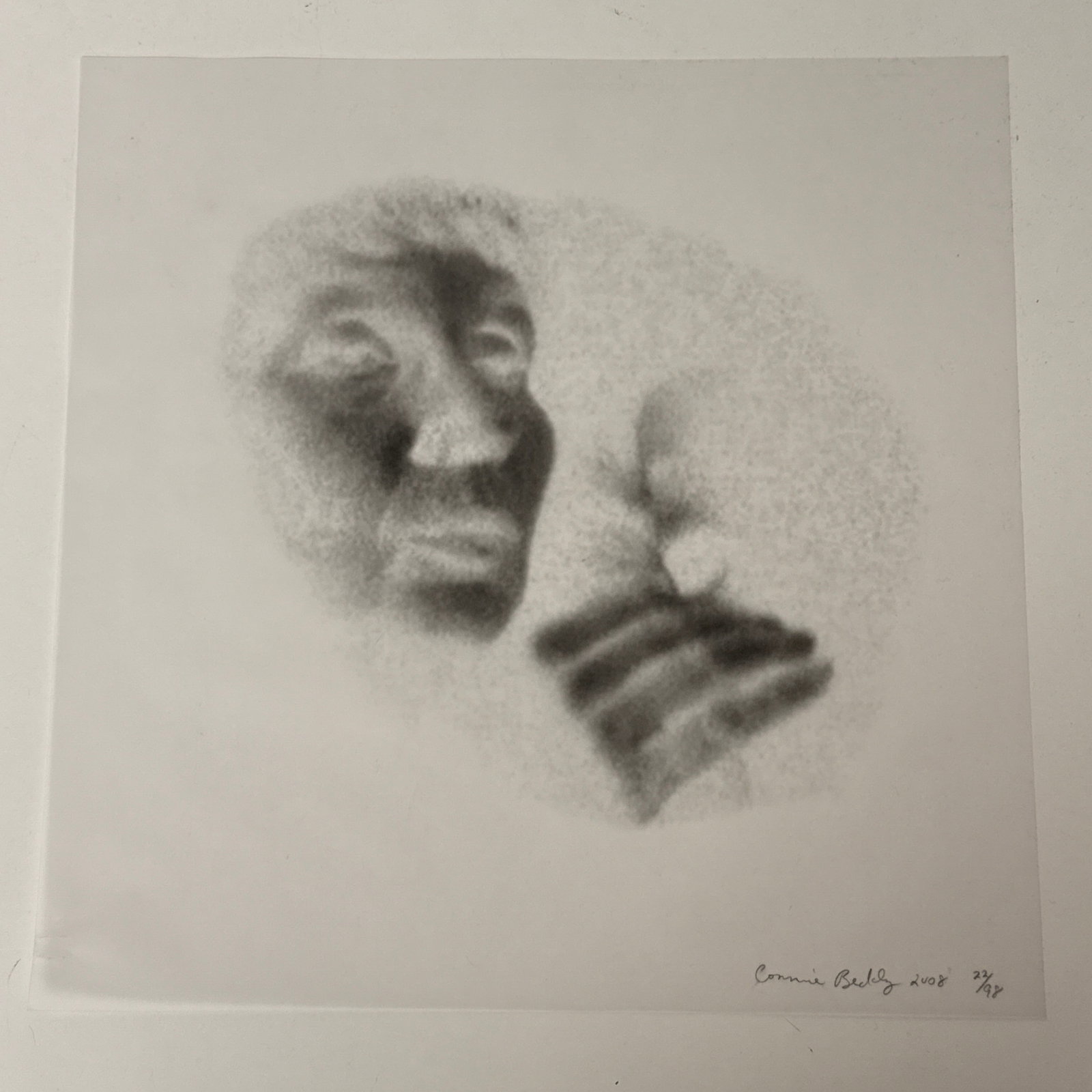 Signed & Numbered Print on Velum, Sonic Artist Connie Beckley: From the estate of noted artists Jeff Gordon (American, 2013) and Path Soong (Korean / American, 1954-2023.) Signed and numbered print on vellum by sonic artist, Connie Beckley. Appears to be in the