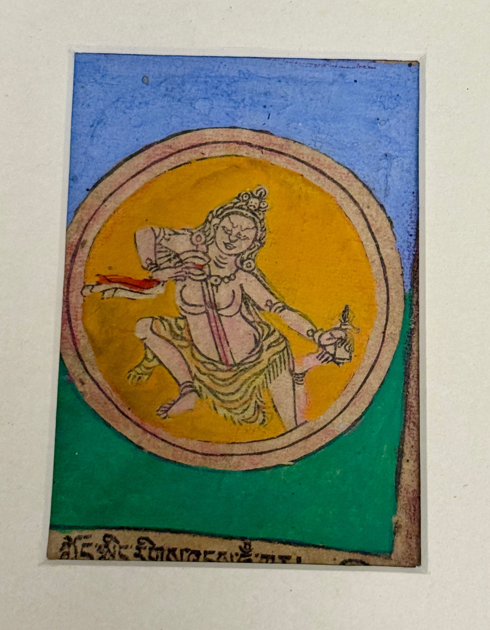 Framed Buddhist Initiation Card Hand Colored - 3