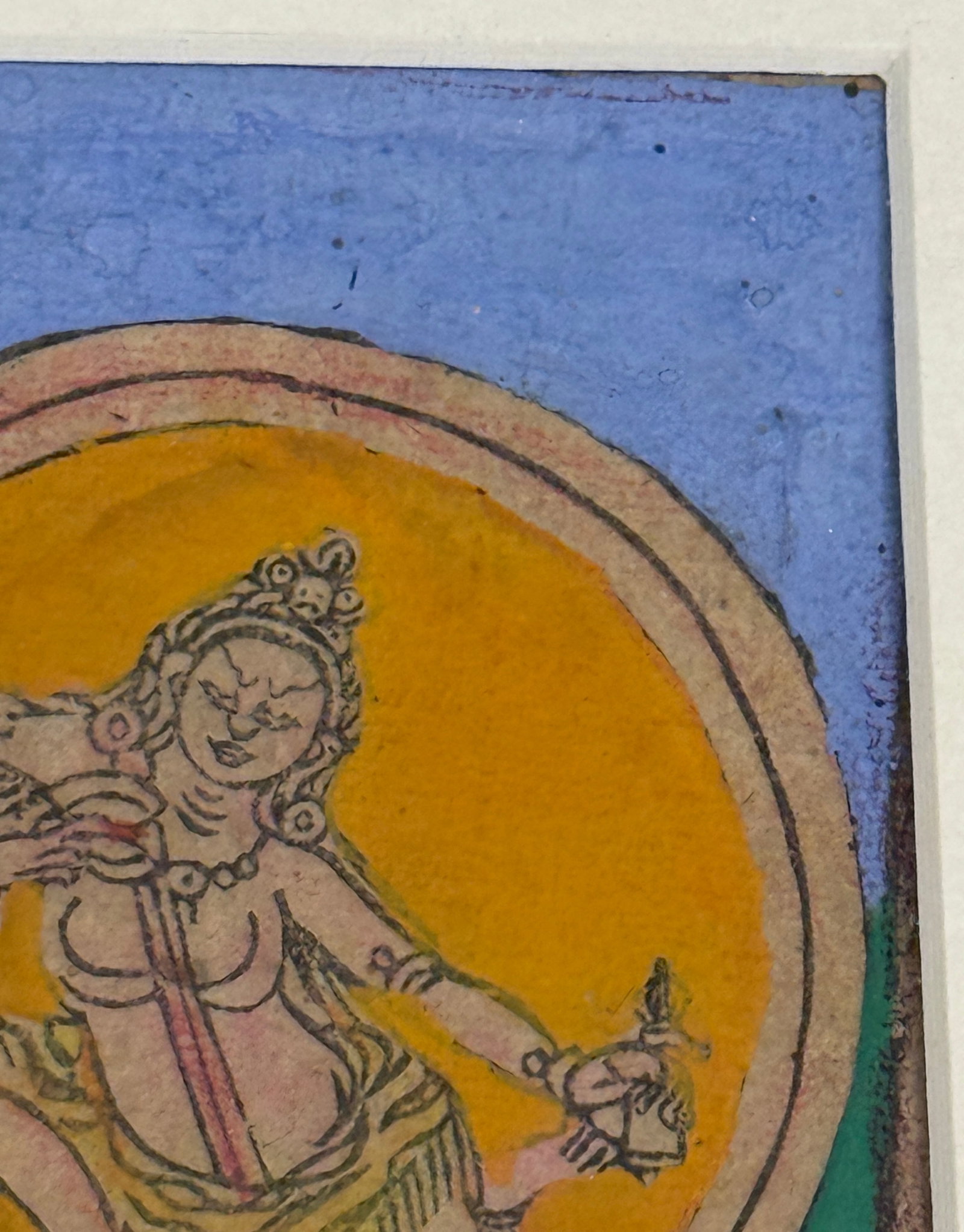 Framed Buddhist Initiation Card Hand Colored - 8
