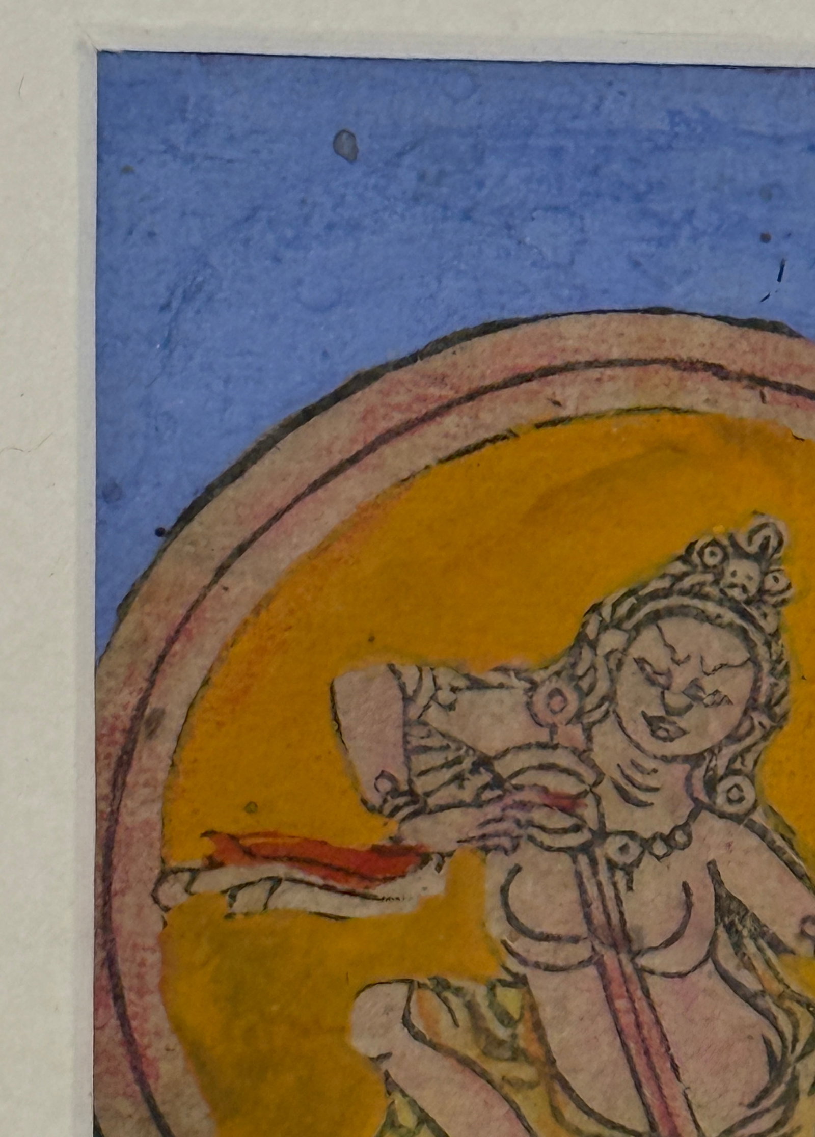 Framed Buddhist Initiation Card Hand Colored - 9