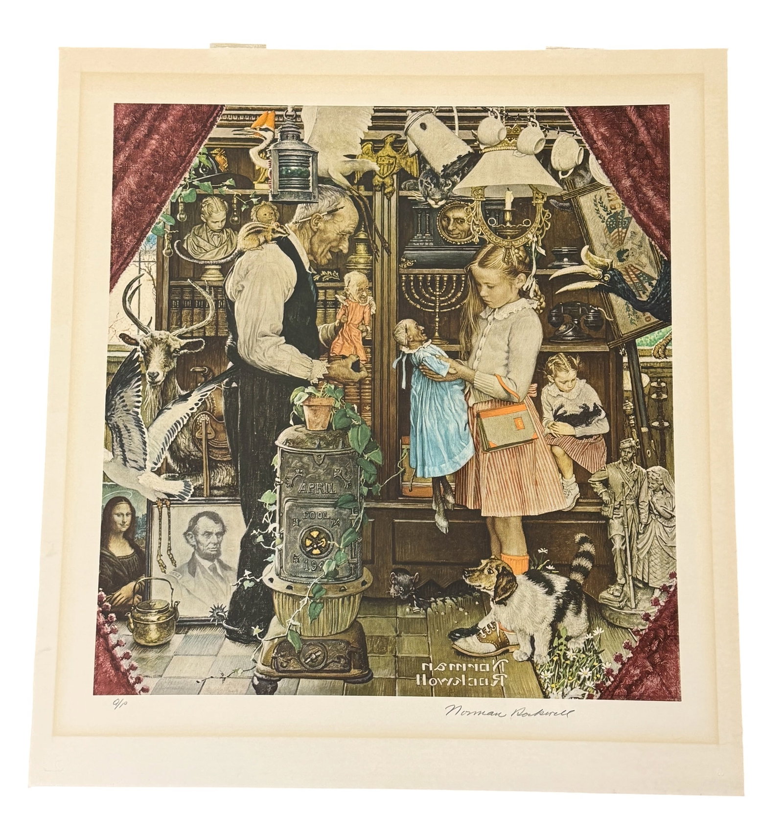 Norman Rockwell Artist Proof Print, April Fool (Girl With Shopkeeper) (1 of 12)