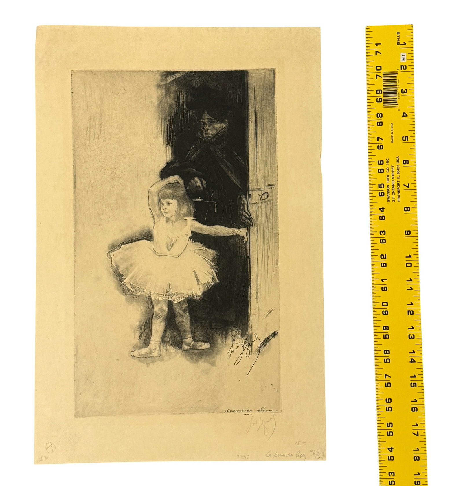 Louis Legrand Signed Proof Etching "Premiere Lecon" - 2