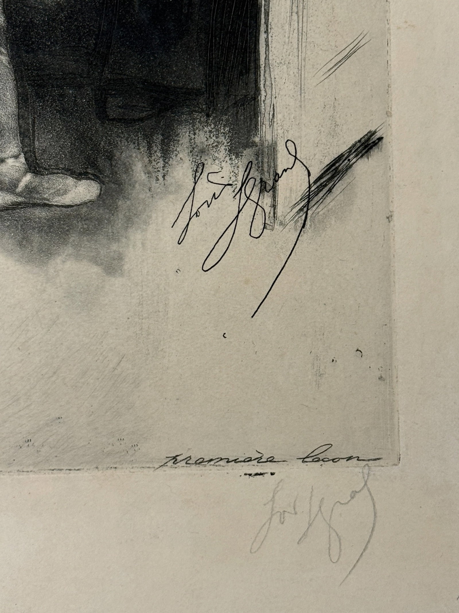 Louis Legrand Signed Proof Etching "Premiere Lecon" - 6