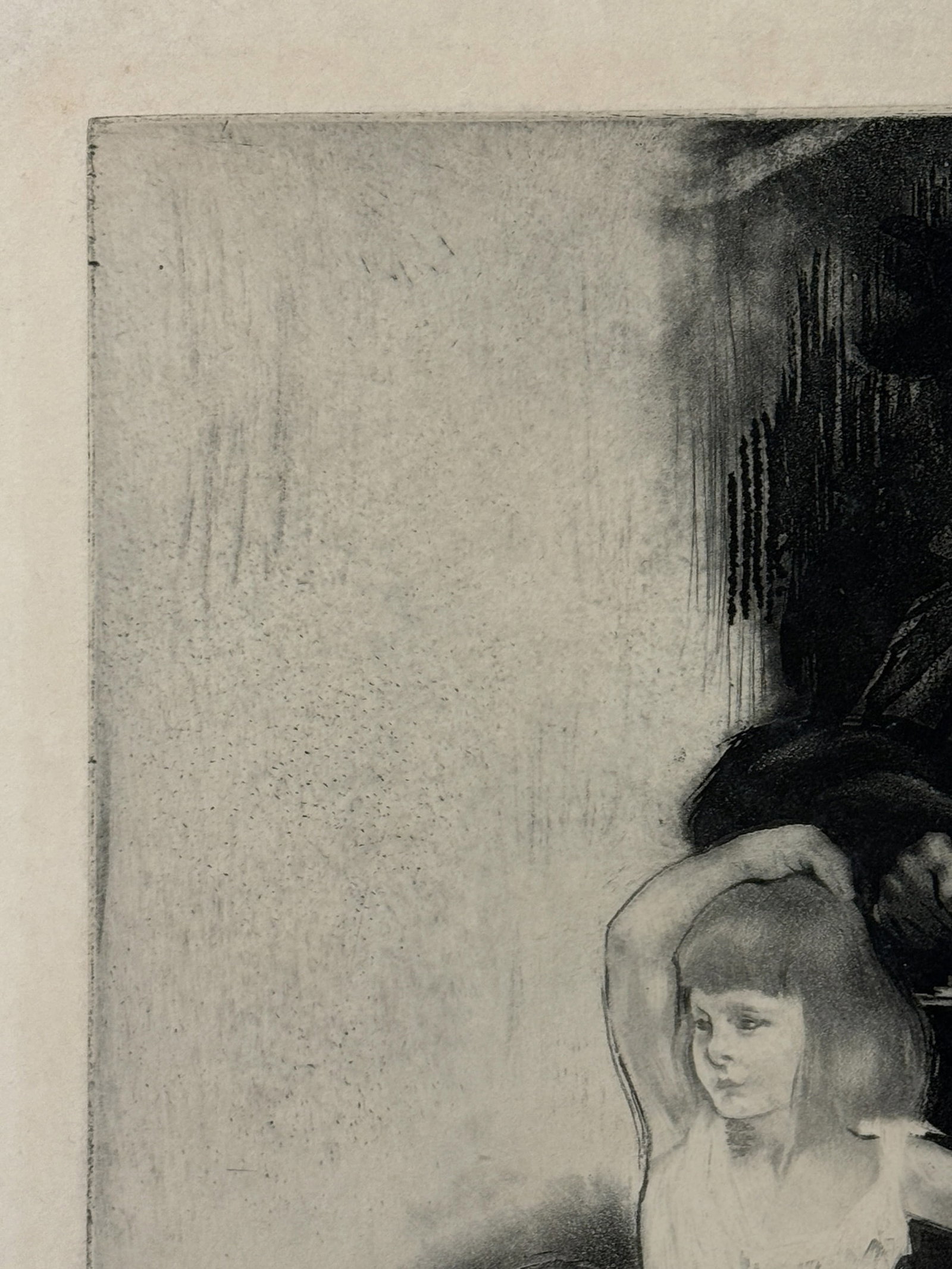 Louis Legrand Signed Proof Etching "Premiere Lecon" - 8