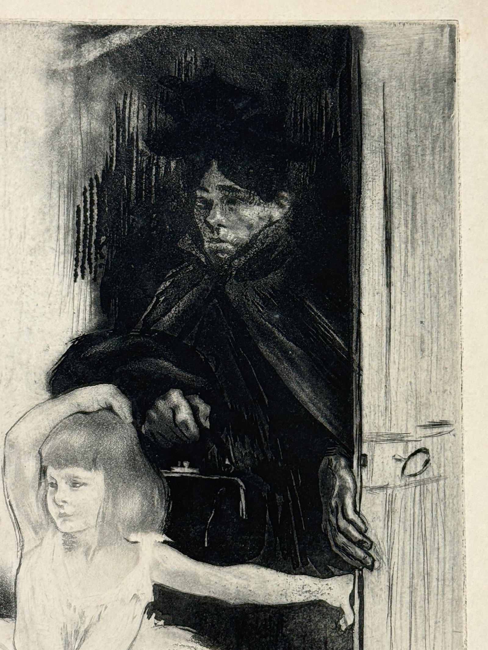 Louis Legrand Signed Proof Etching "Premiere Lecon" - 9