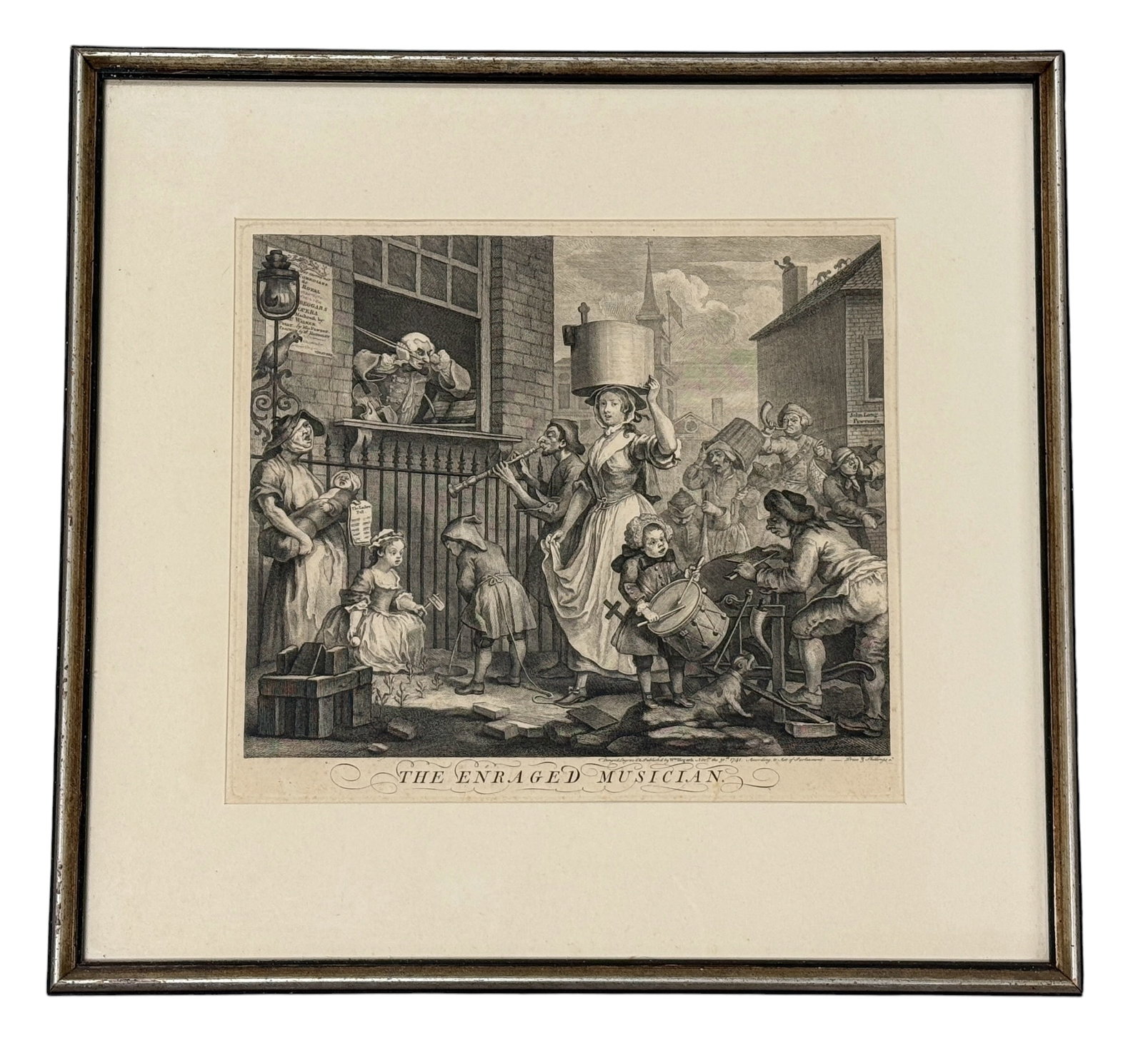 William Hogarth Engraving, The Enraged Musician Boydell (1 of 12)