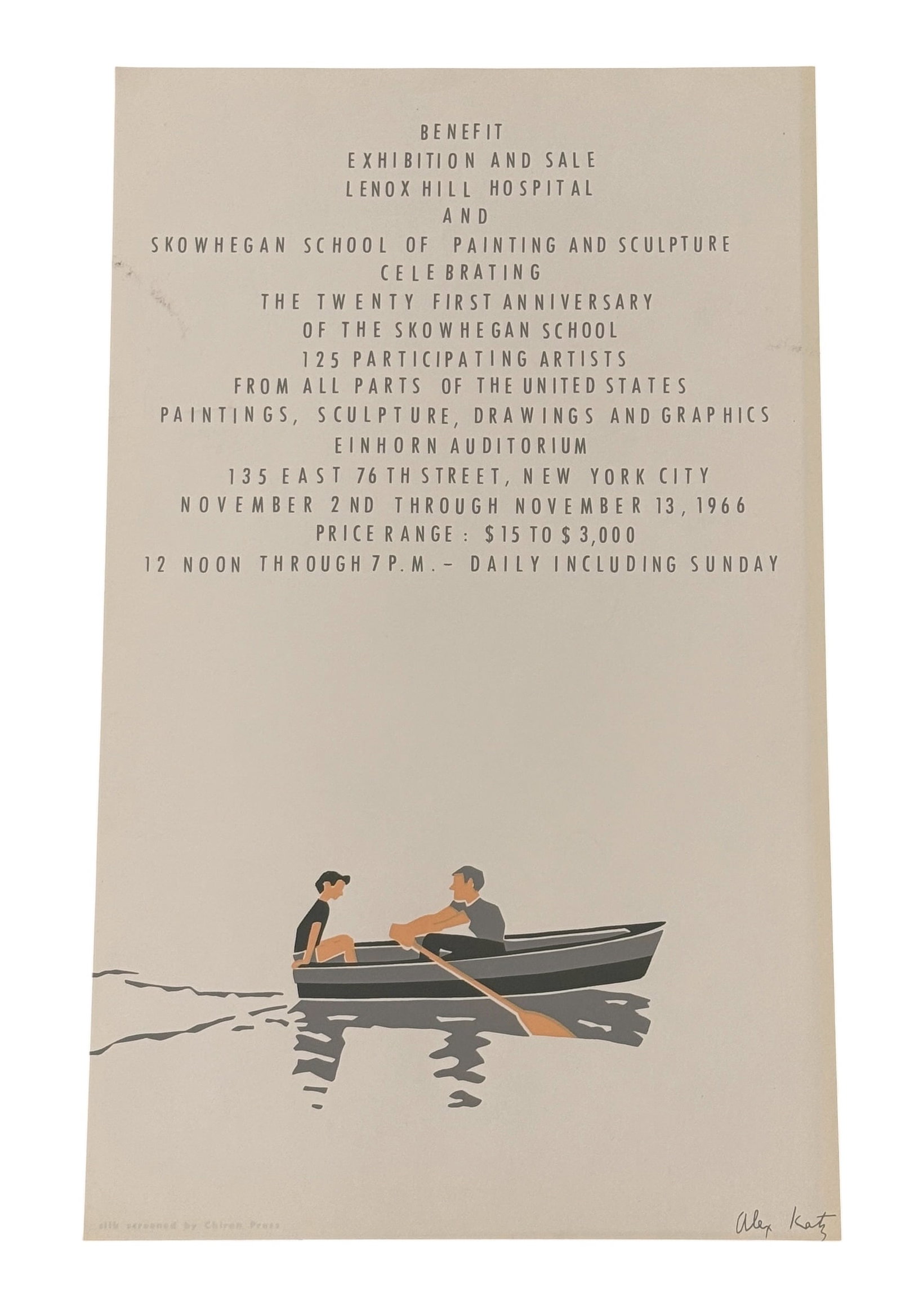 Alex Katz Rowboat Poster for Skowhegan School Benefit Exhibition & Sale 1966 (1 of 9)