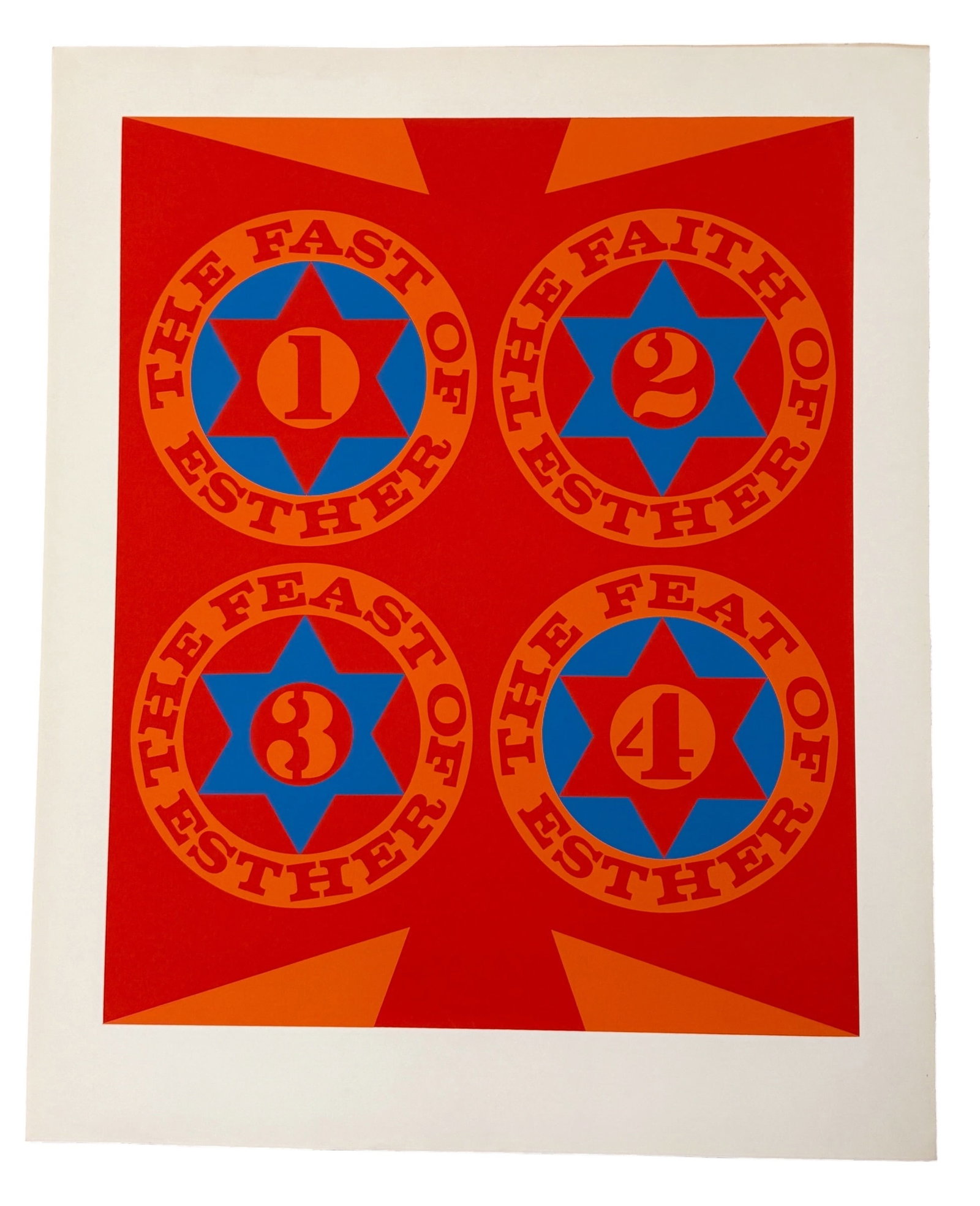 Robert Indiana. Purim: The Four Facets of Esther (II) Color Silkscreen (1 of 7)
