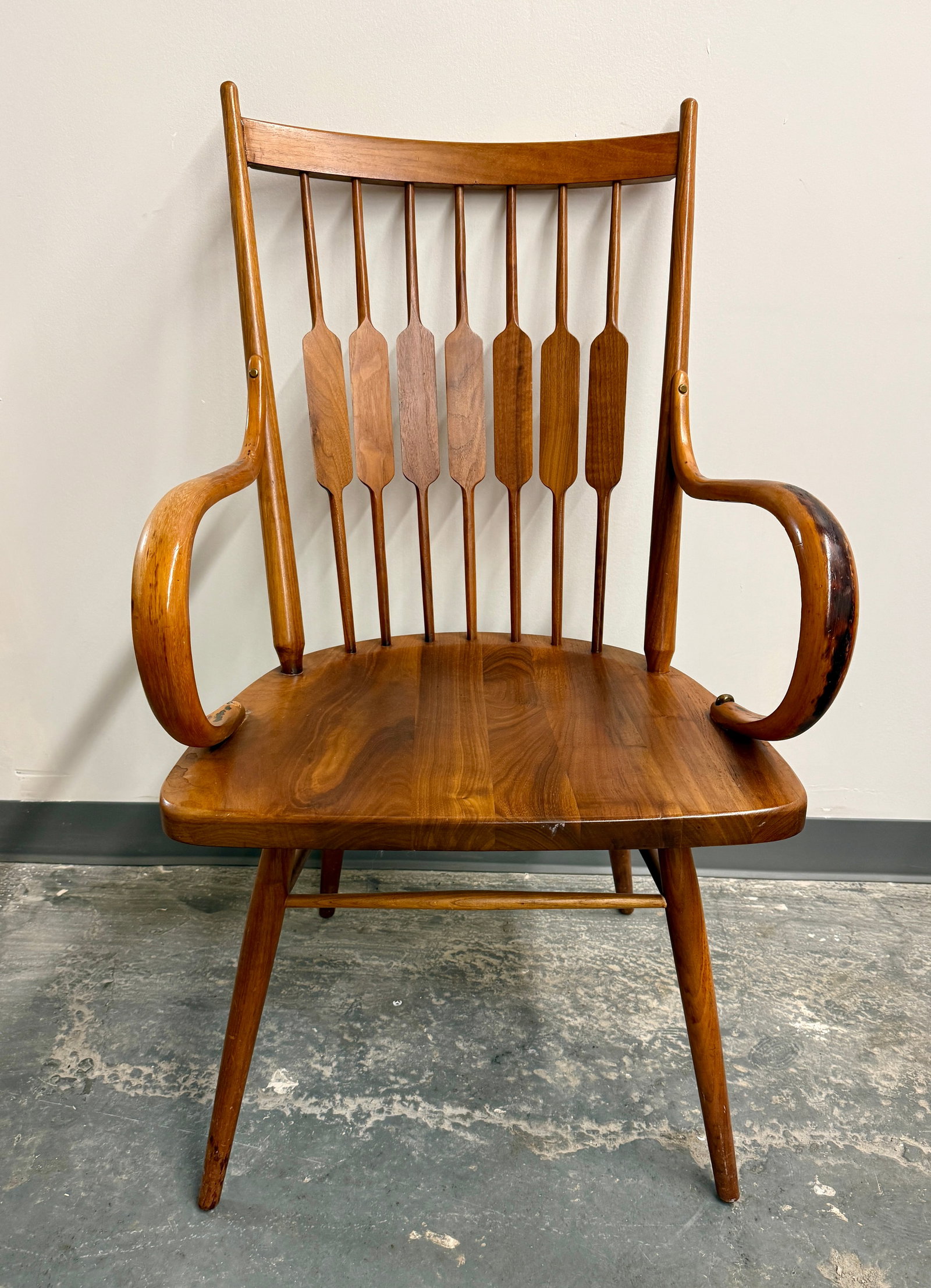 Vintage MCM Walnut Centennial Windsor Chair by Kipp Stewart for Drexell (1 of 14)