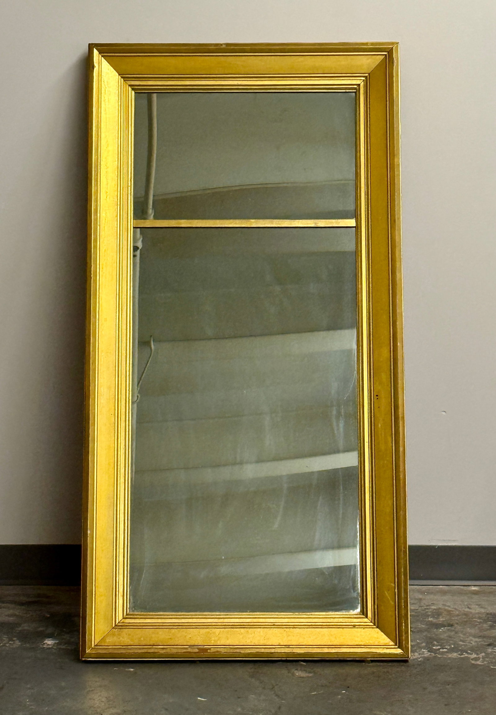 Large 19thC Gilt Wood Pier Mirror Looking Glass Label, NYC (1 of 12)